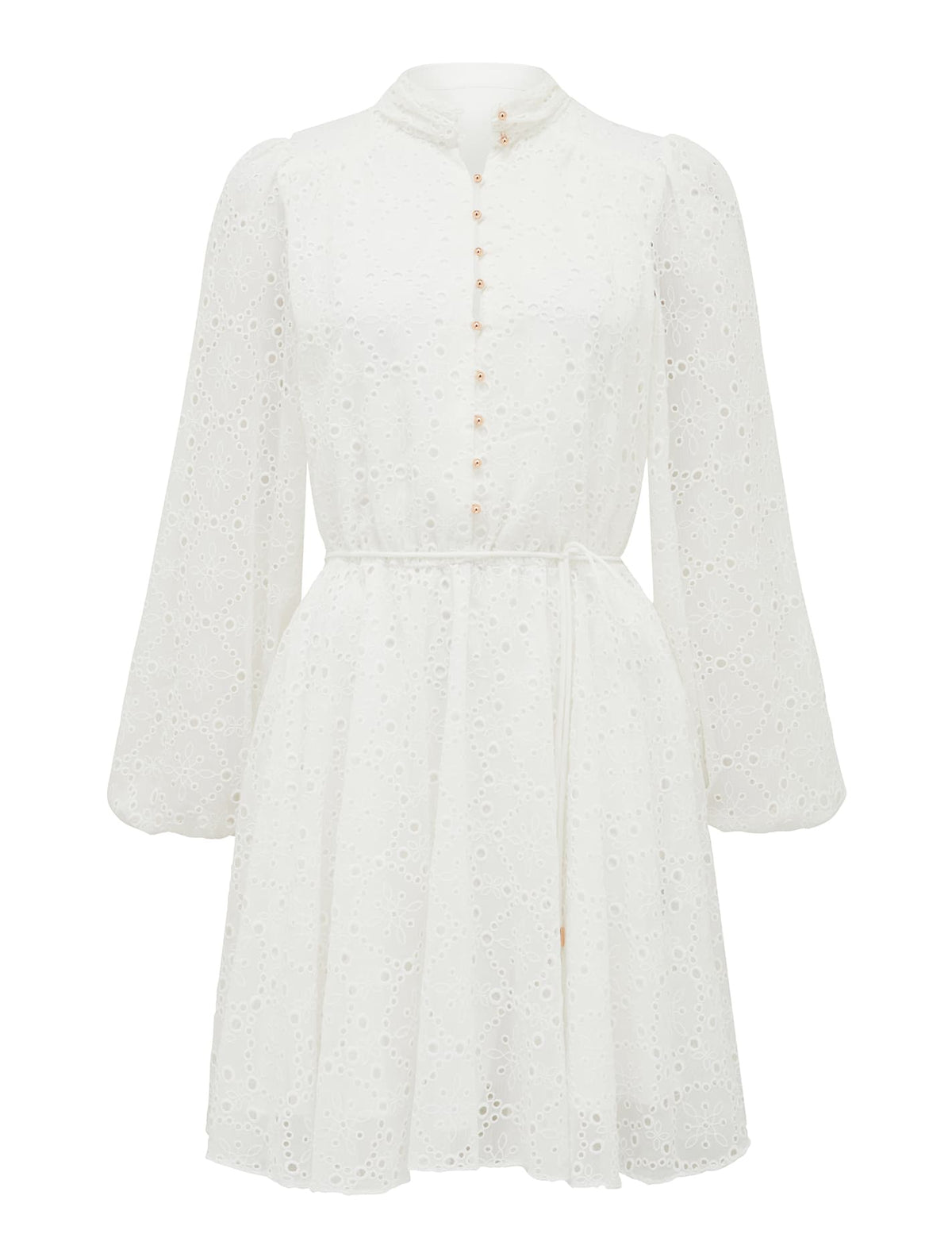 Thea Broderie Mini Dress Porcelain_mannequin