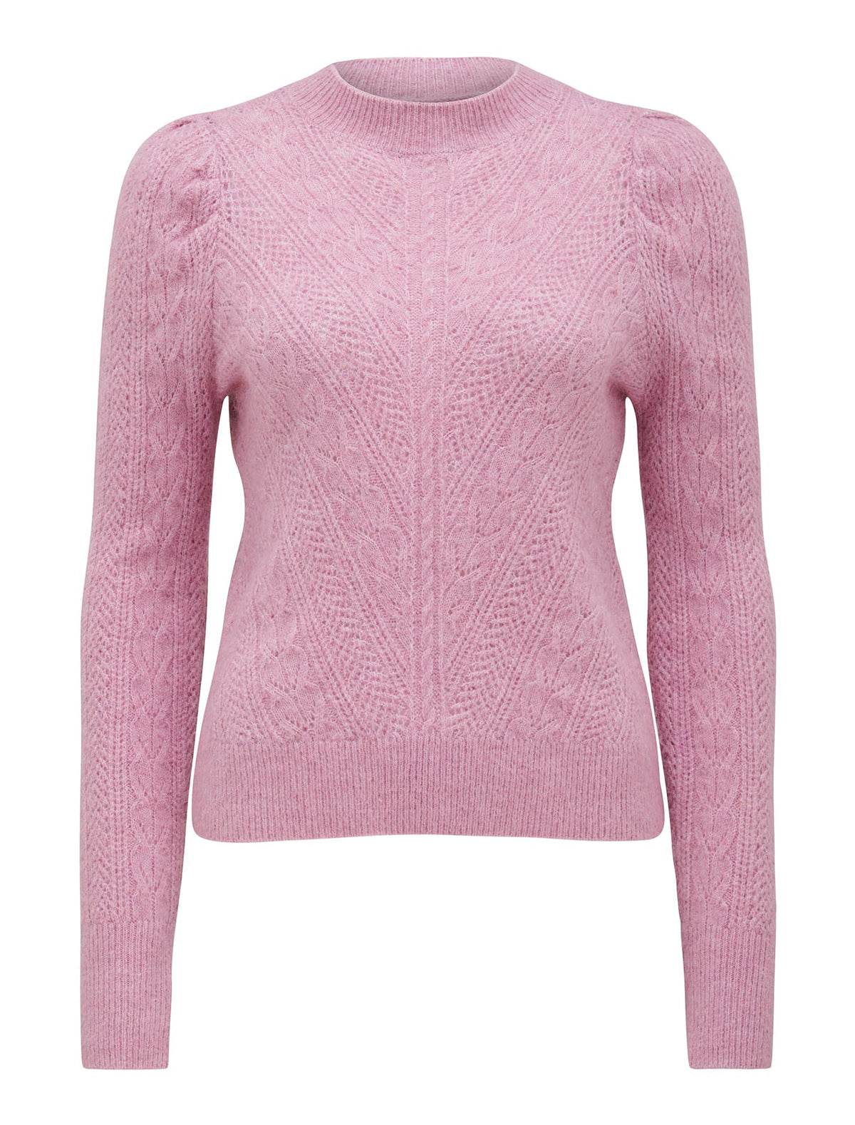 Vanessa Chevron Pointelle Knit Jumper Purple_mannequin