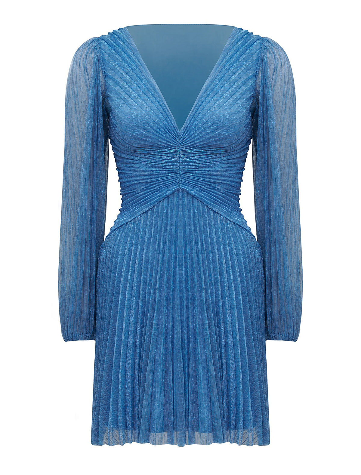 Madison Pleated Plisse Mini Blue_mannequin