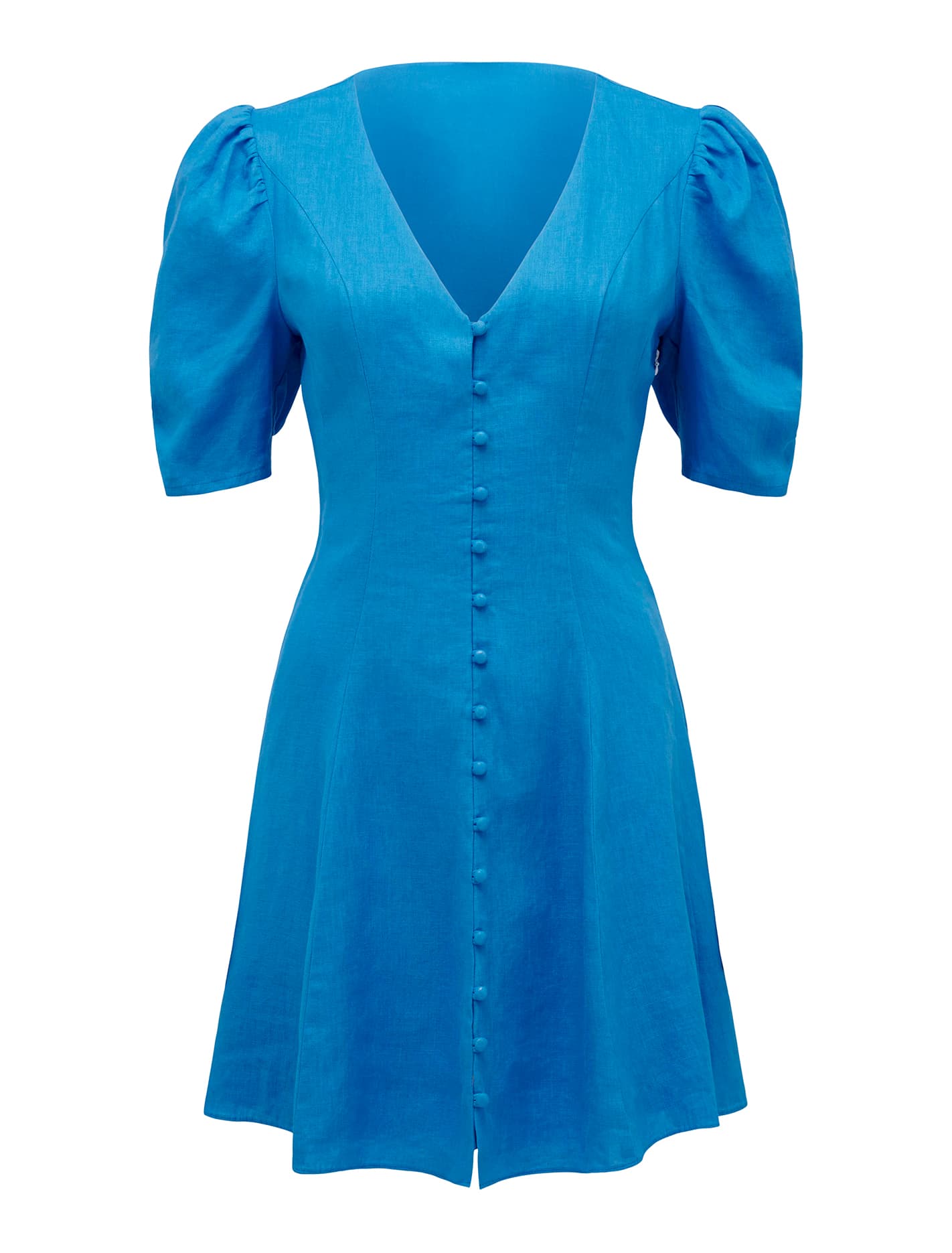Rowan Linen Tea Dress Vivid Cornflower_mannequin