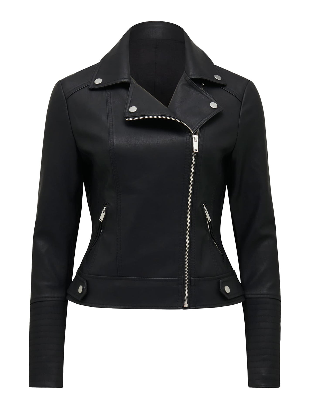 Heidi Faux Leather Biker Jacket Black_mannequin