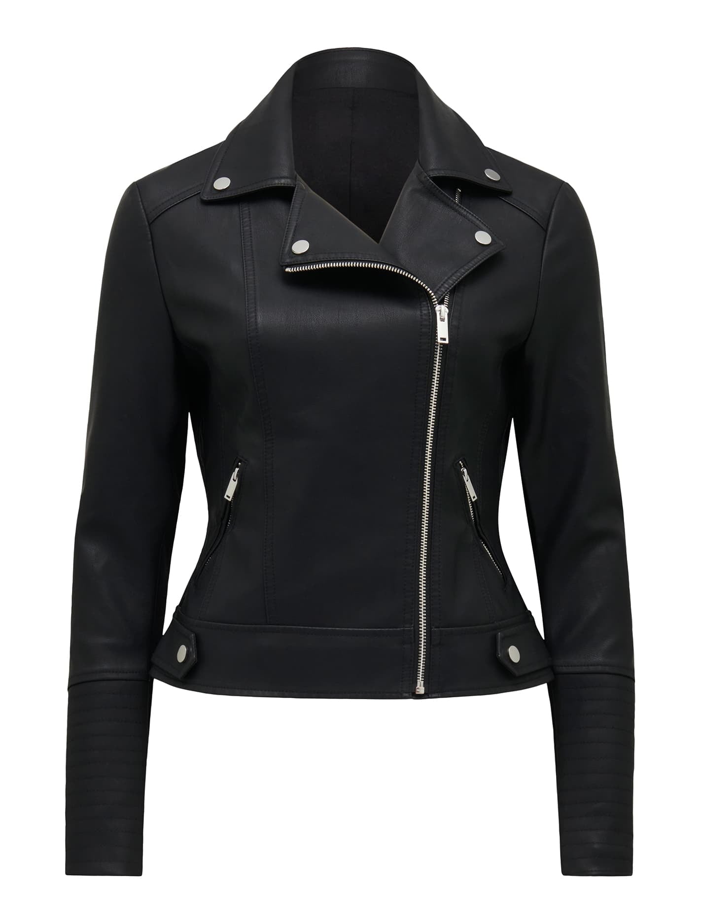 Heidi Faux Leather Biker Jacket Black_mannequin