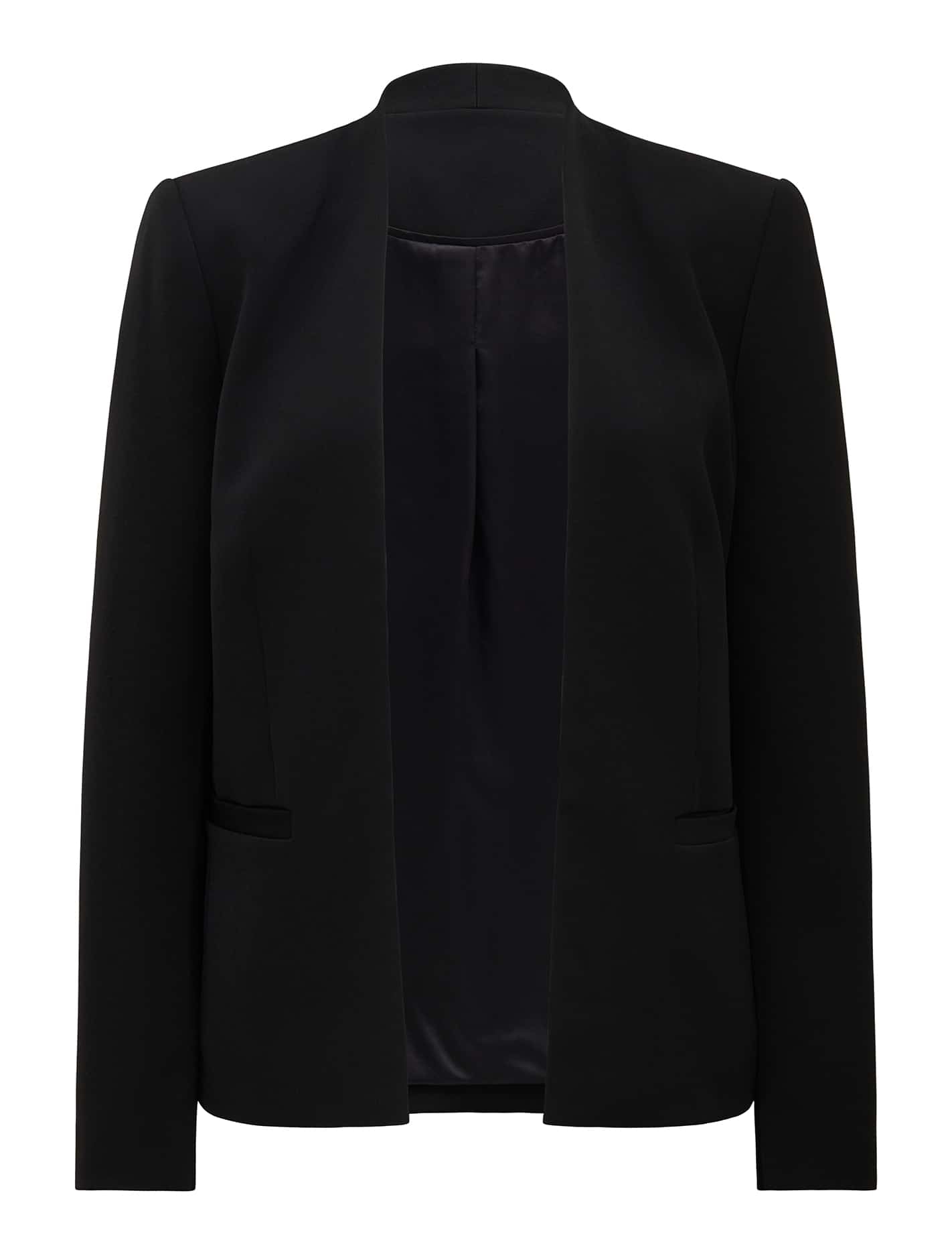 Pam Collarless Fitted Blazer Black_mannequin
