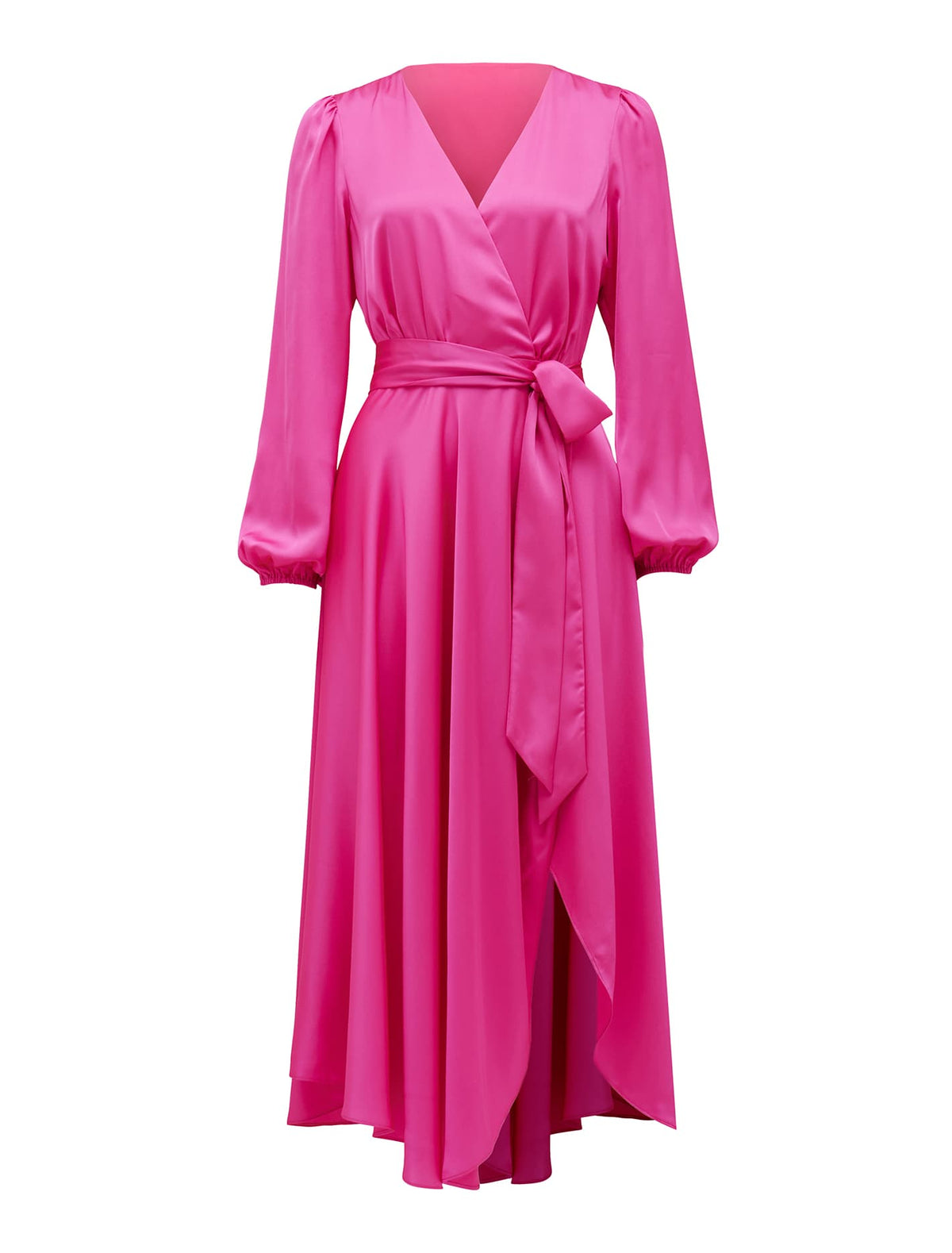 Marilyn Satin Wrap Midi Dress Valley Pink_mannequin