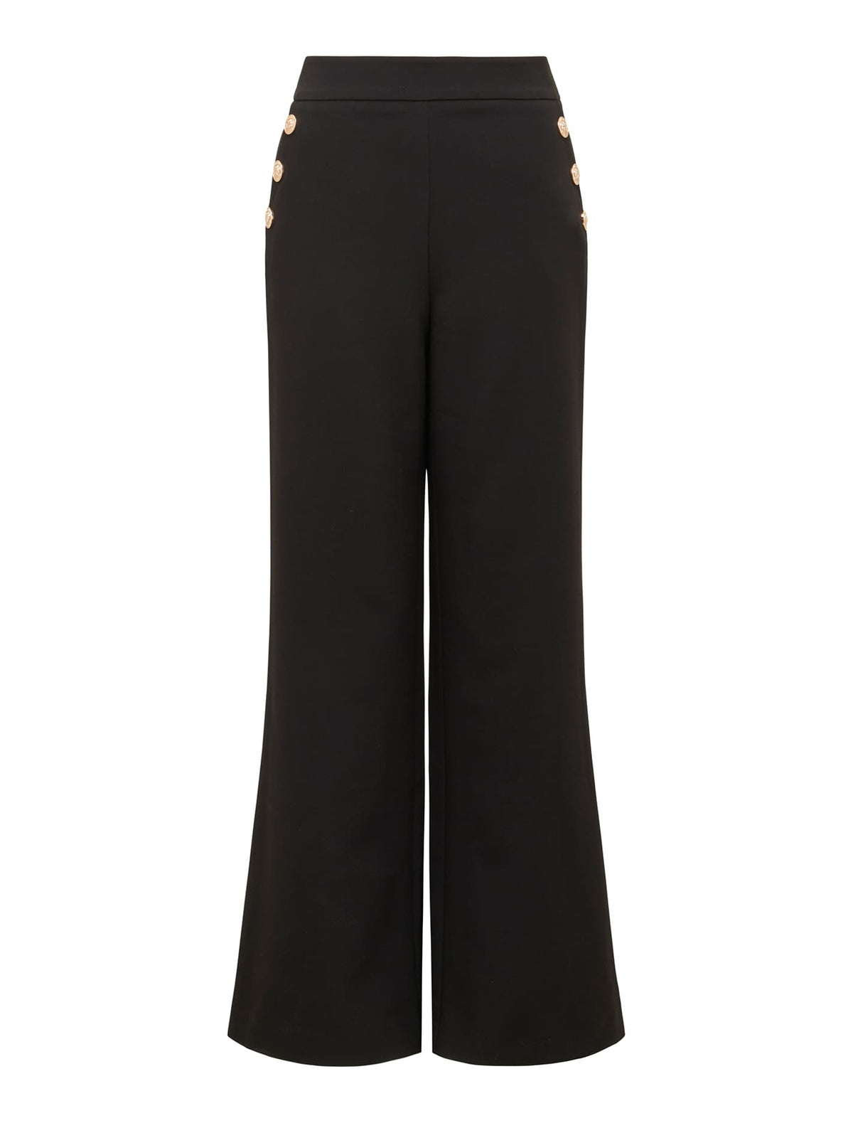 Megan Button Wide Leg Pant Black_mannequin