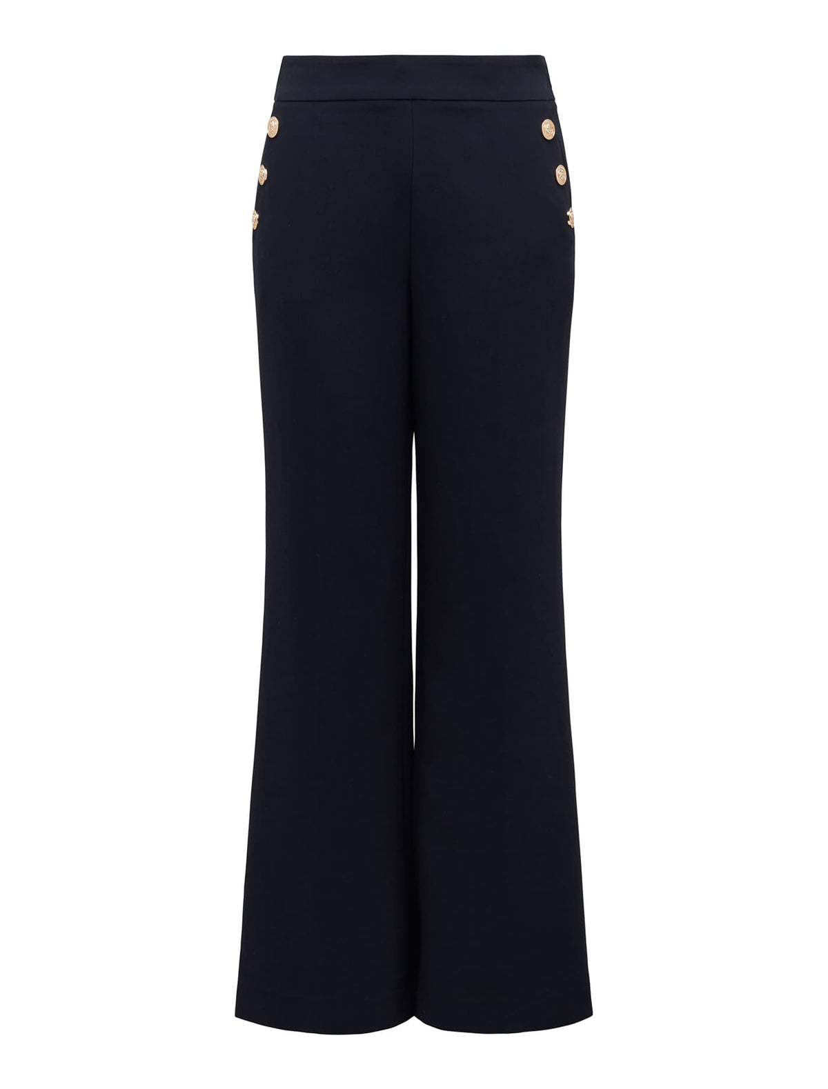 Megan Button Wide Leg Pant Navy_mannequin