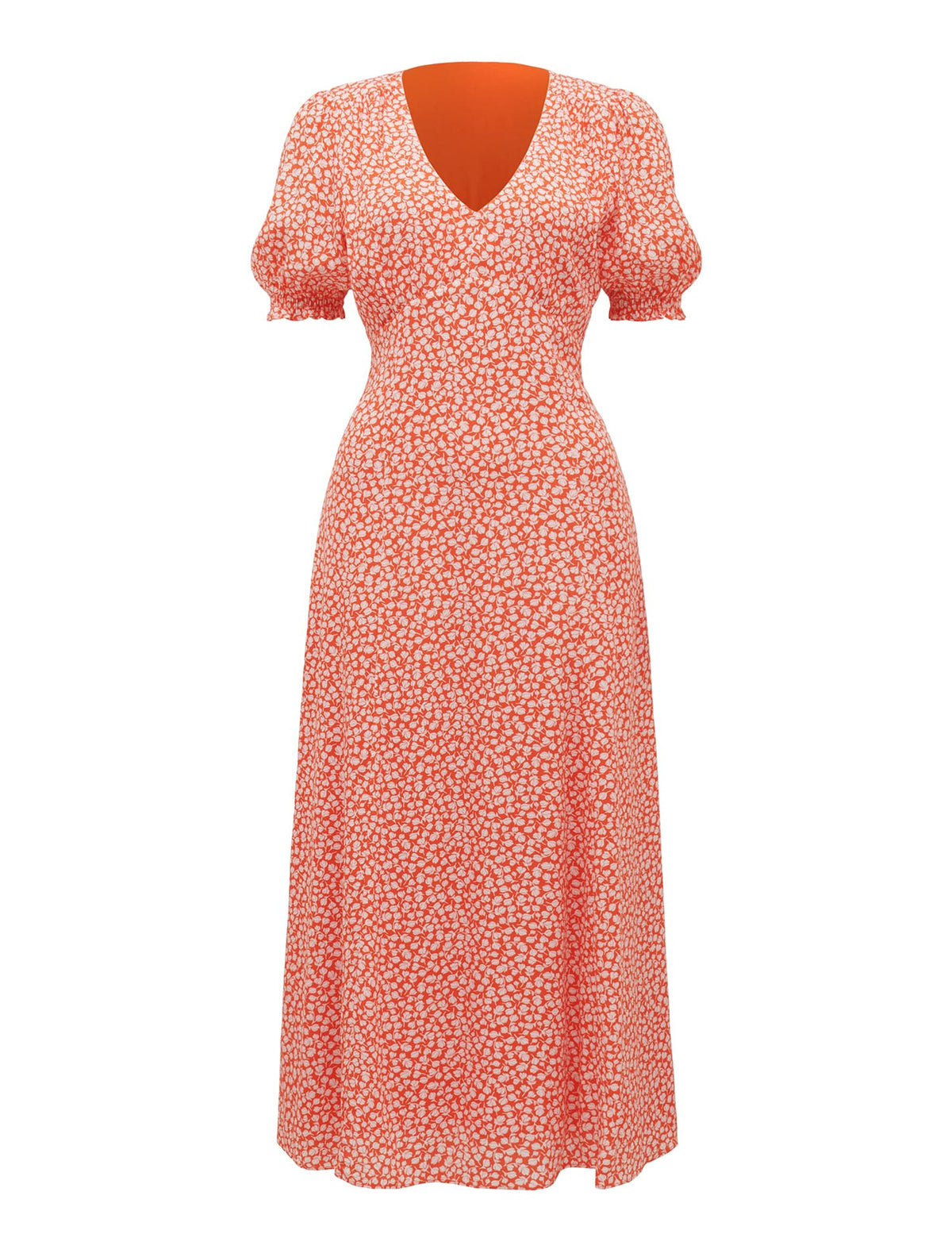Sloane Puff Sleeve Midi Dress Memphis Ditsy_mannequin