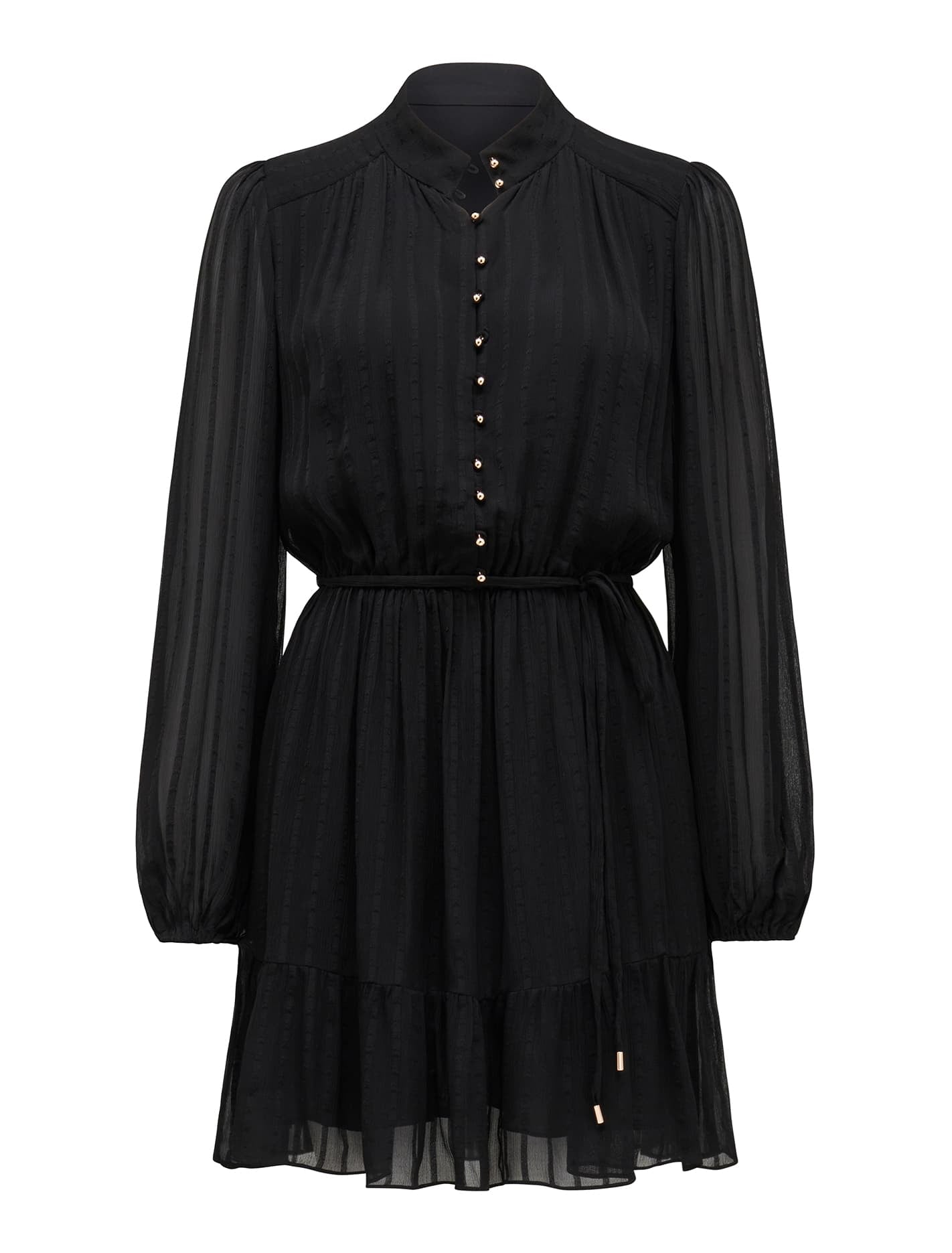 Edith Textured Skater Dress Black_mannequin