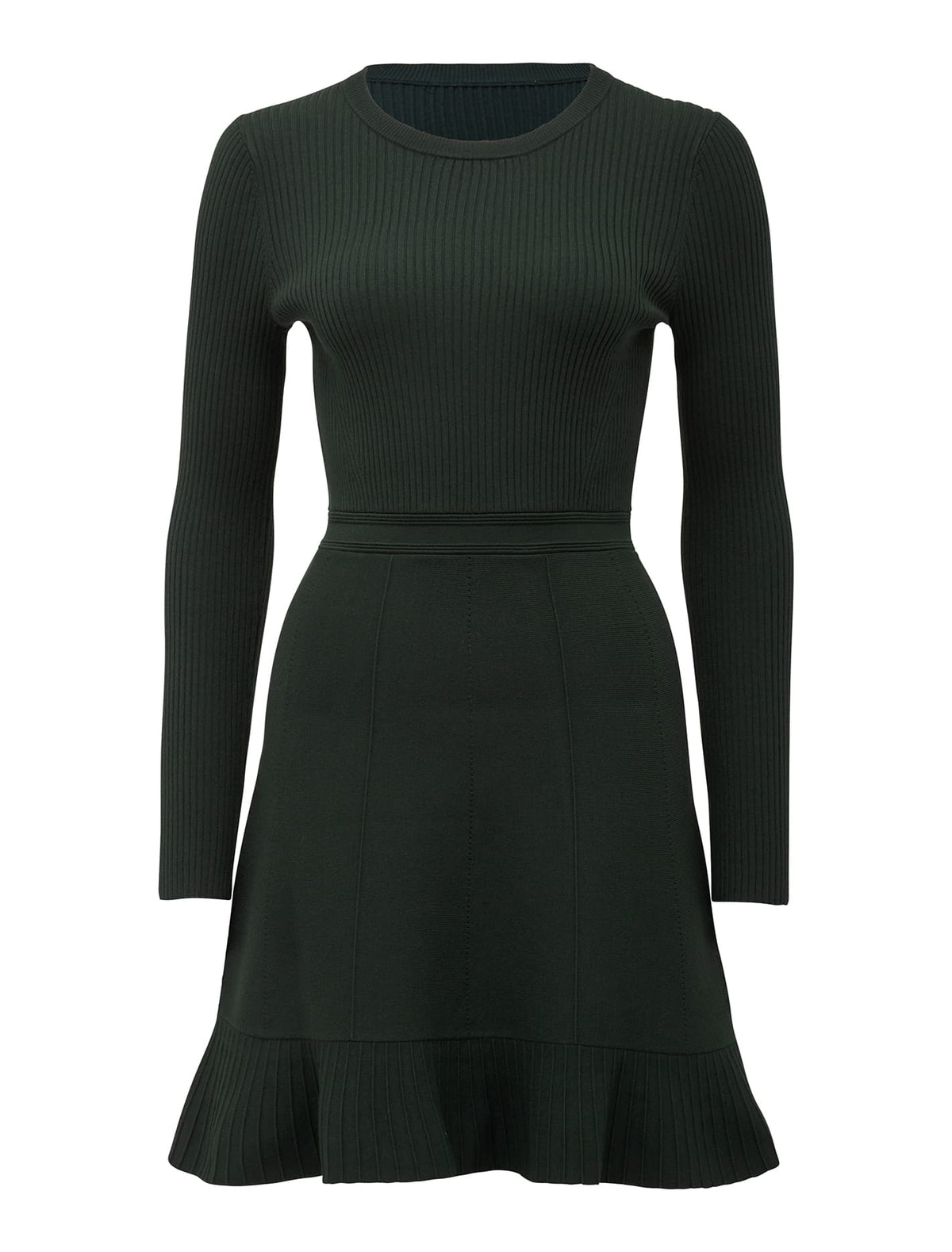 Cleo Long Sleeve Mini Knit Dress Seaweed Green_mannequin