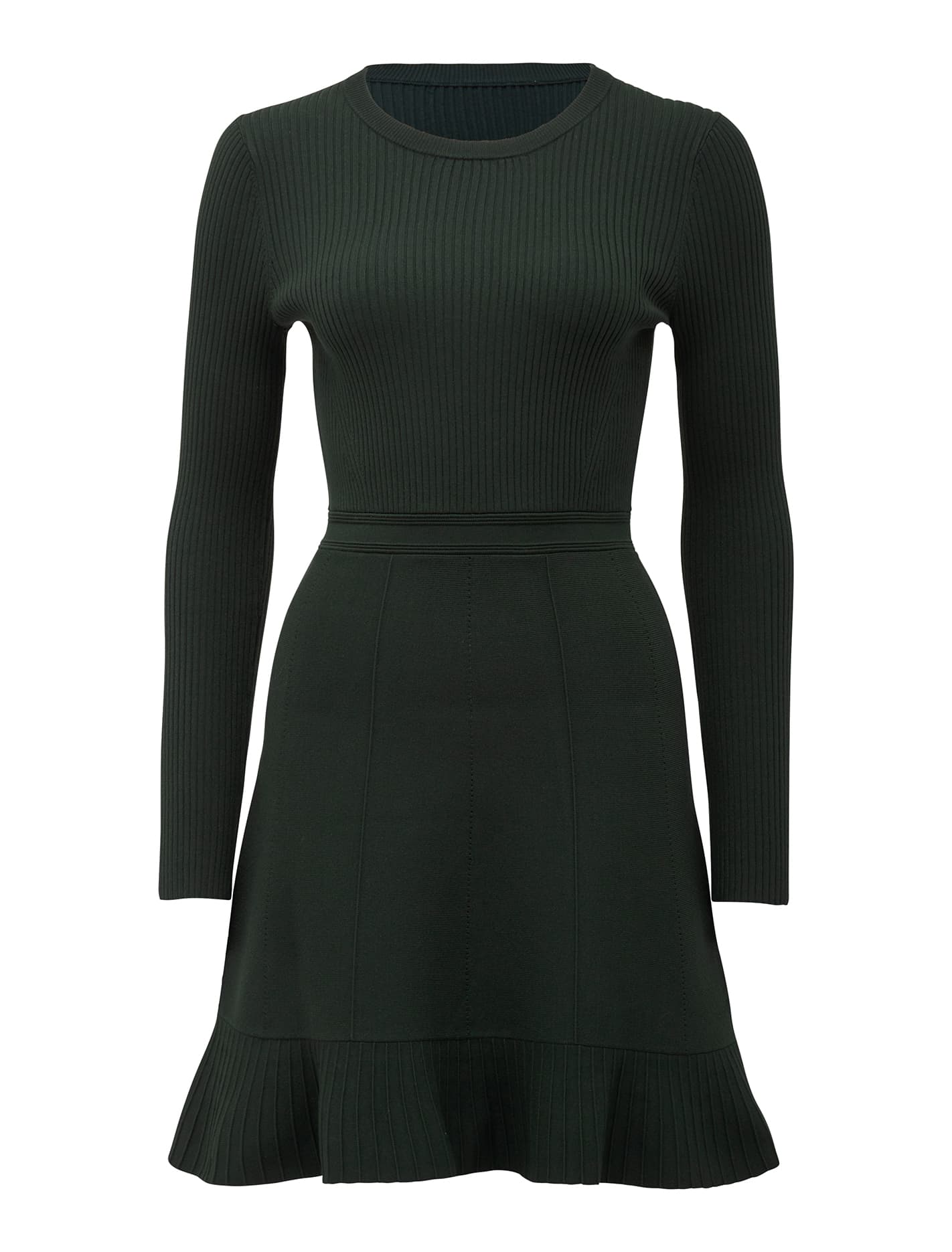 Cleo Long Sleeve Mini Knit Dress Seaweed Green_mannequin