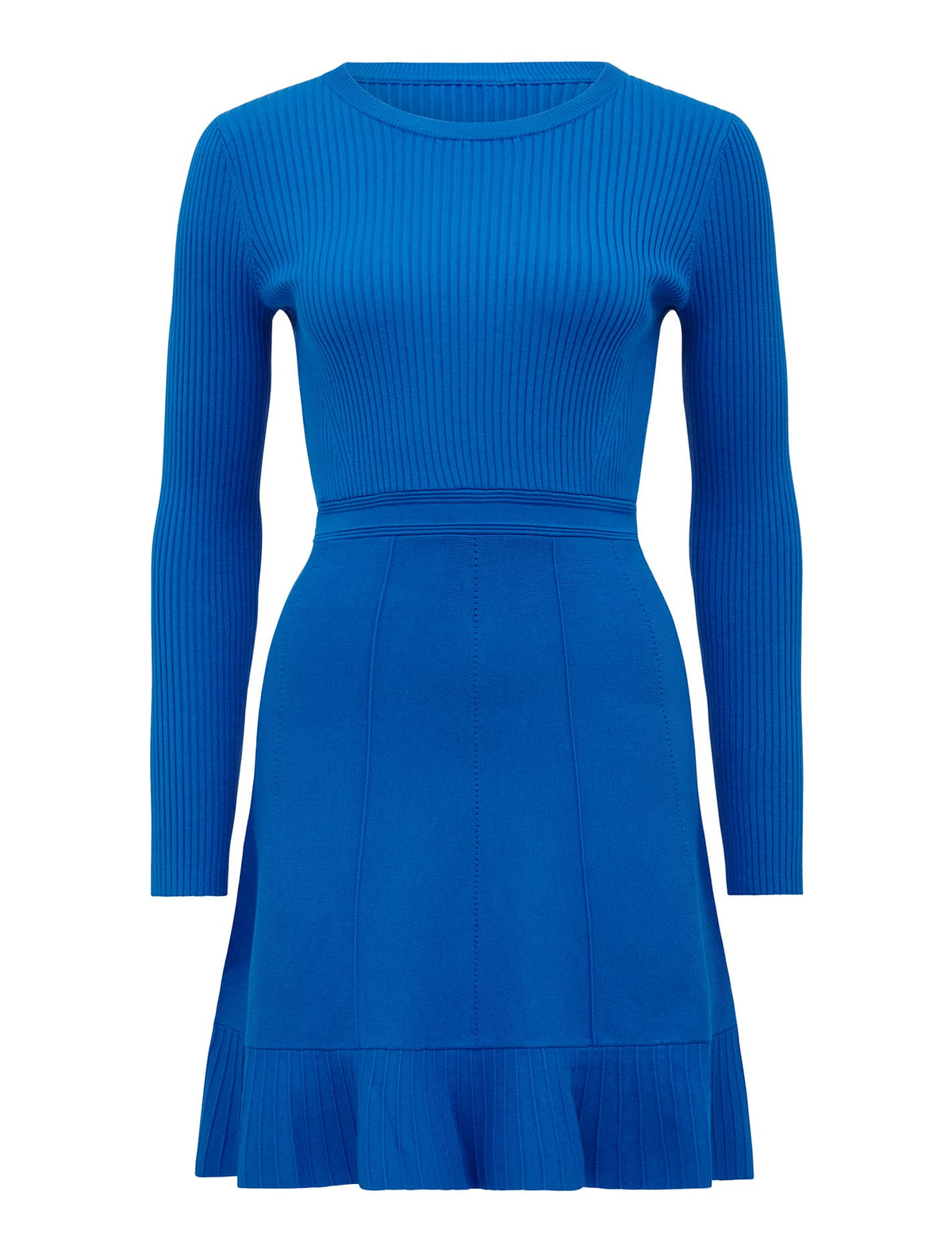 Cleo Long Sleeve Mini Knit Dress Blue Pigment_mannequin