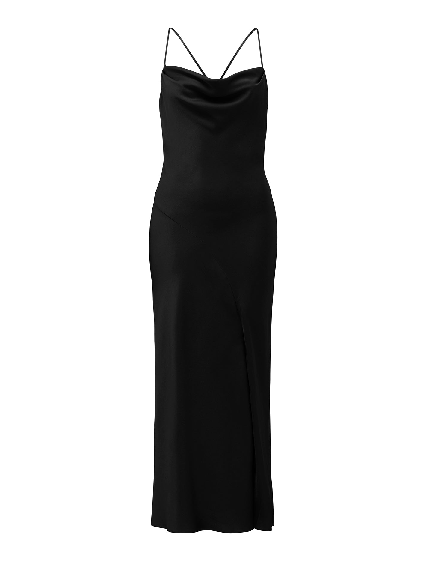 Opal Bias Cowl Satin Midi Dress Black_mannequin