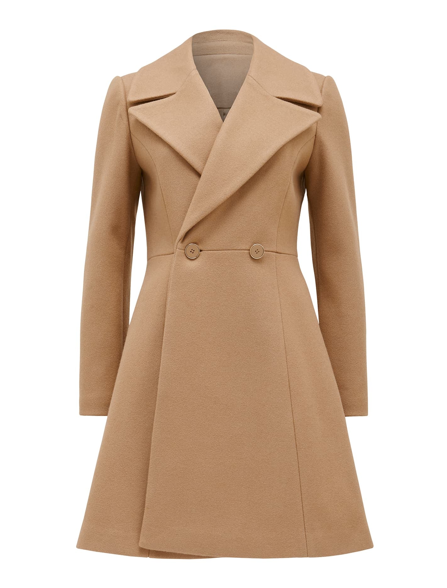 Esther Fit and Flare Coat Camel_mannequin