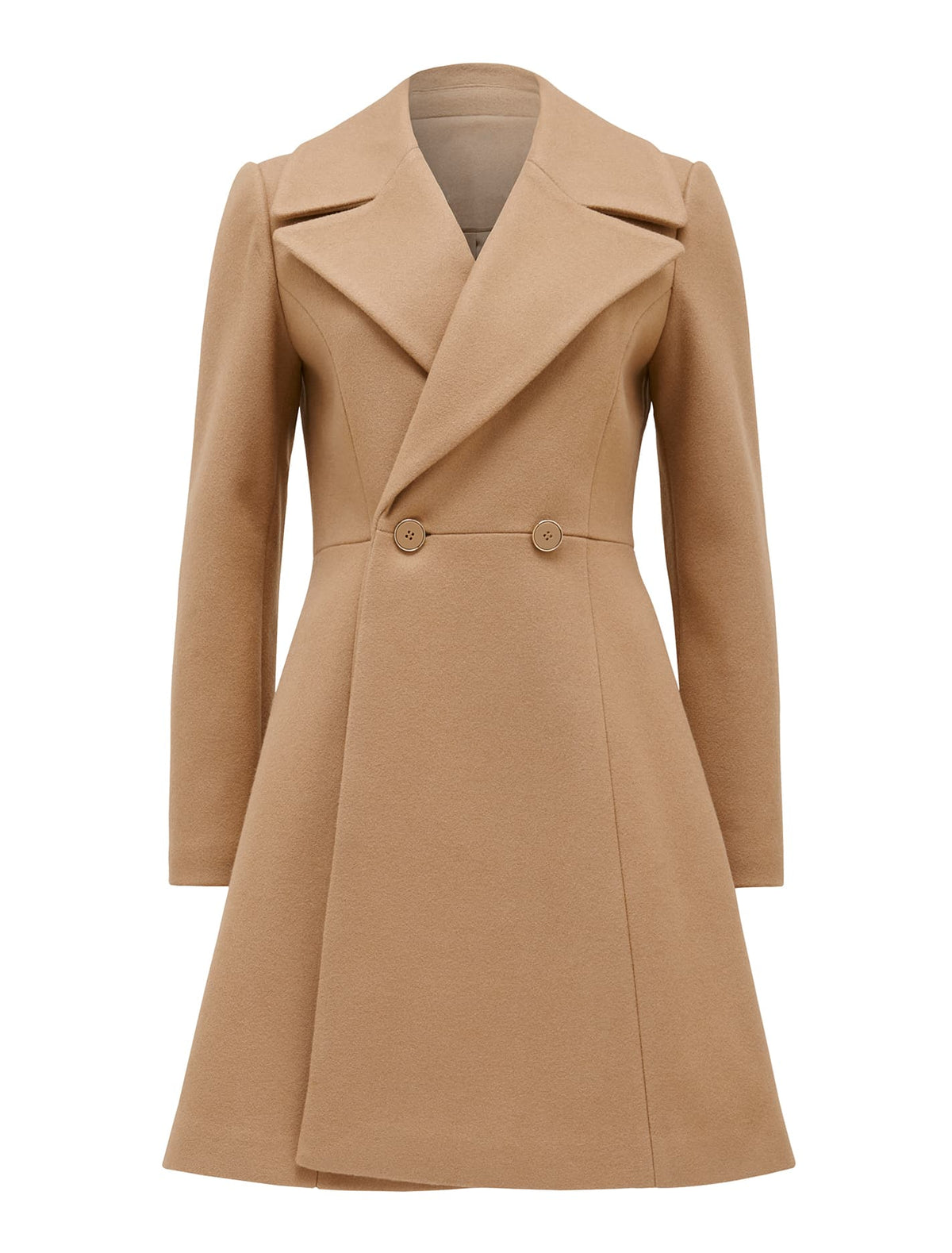 Esther Fit and Flare Coat Camel_mannequin