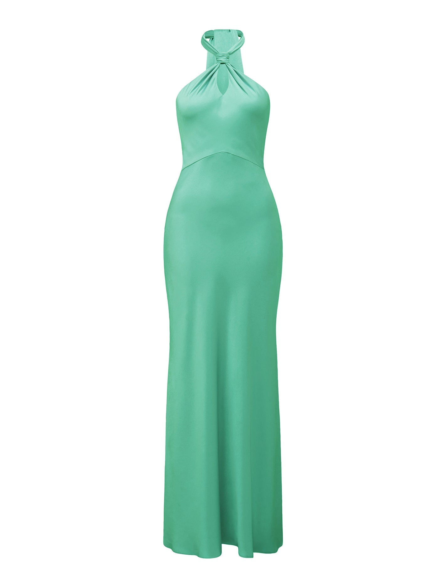 Yvette Knot Tie Neck Gown Barrier Reef_mannequin