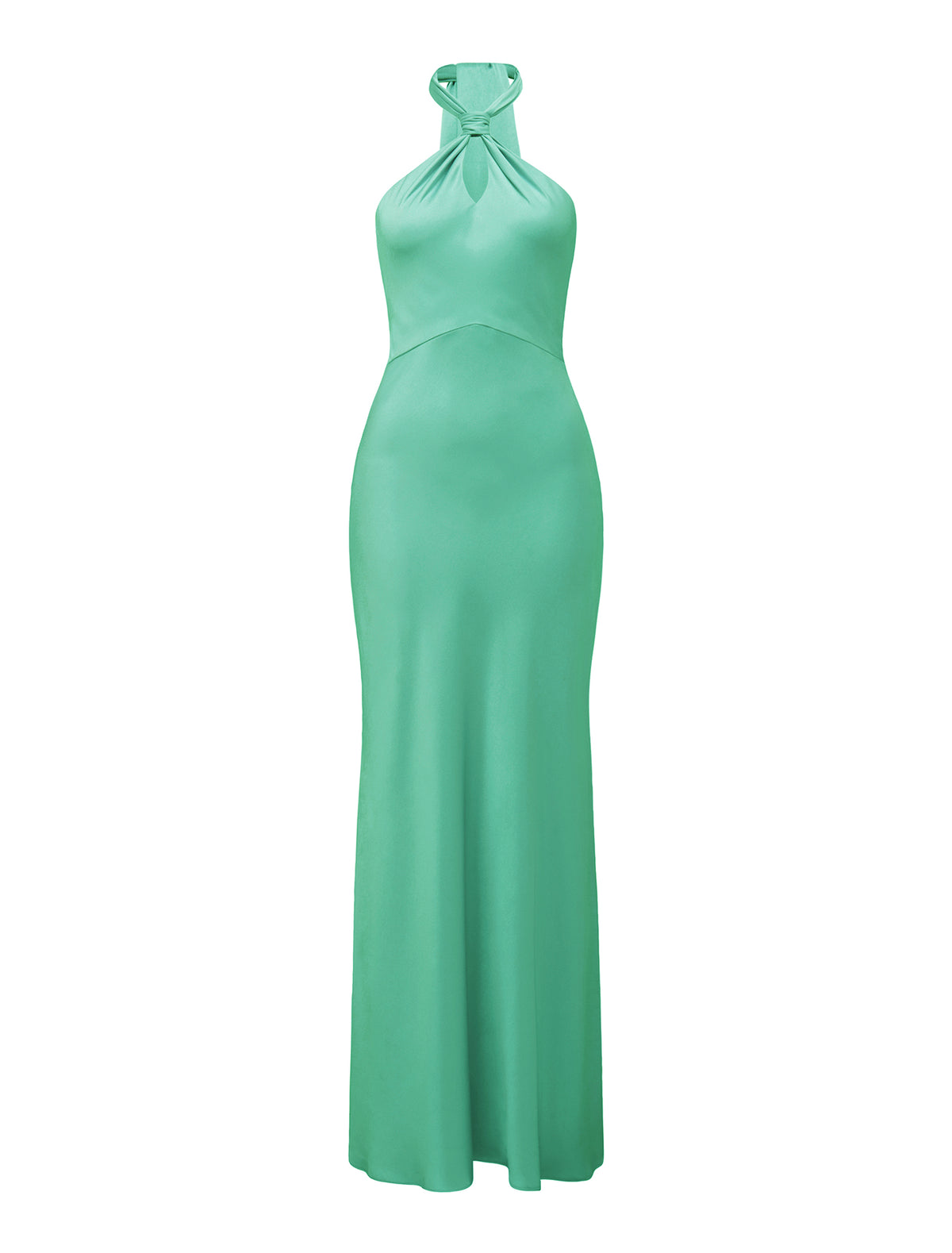 Yvette Knot Tie Neck Gown Barrier Reef_mannequin