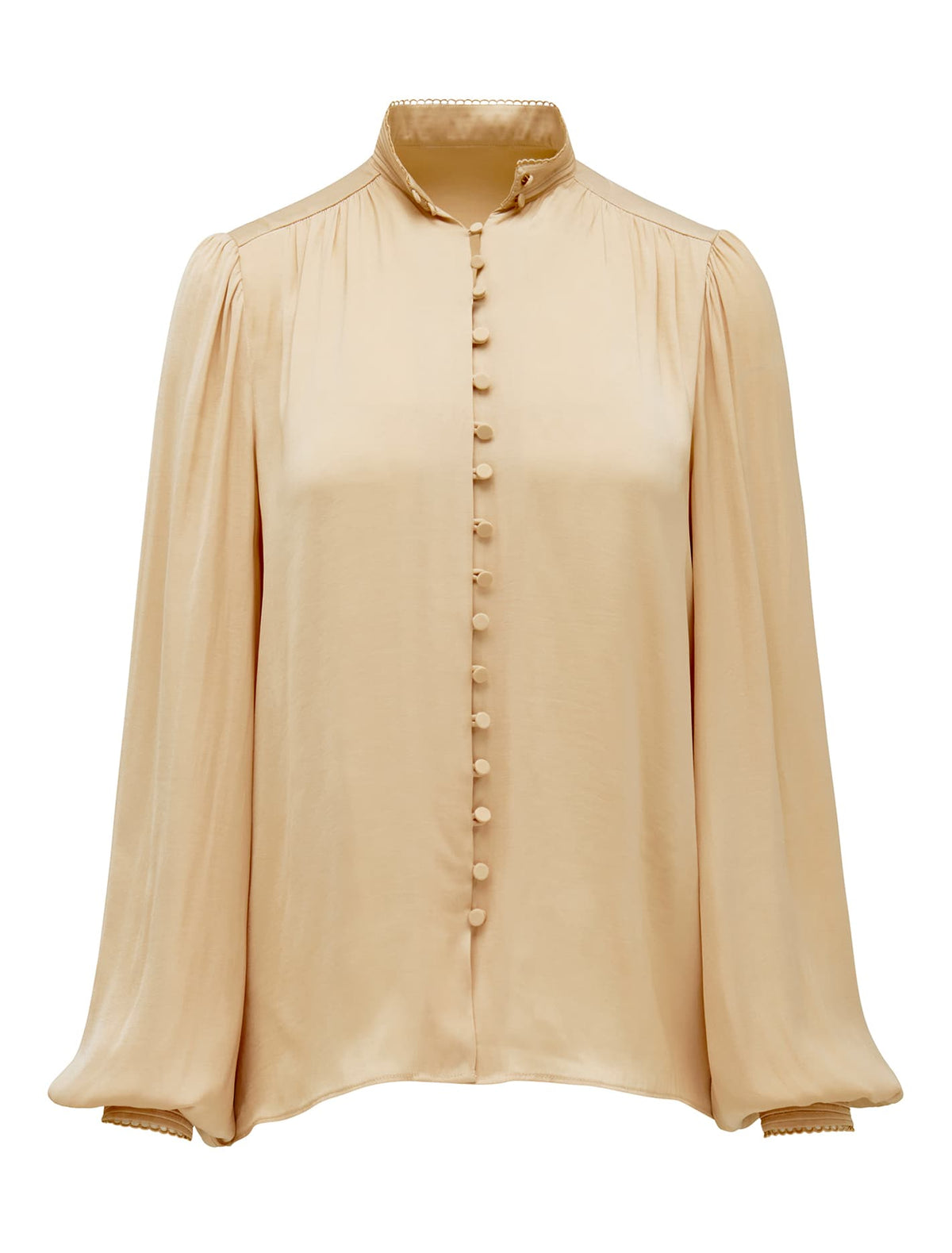 Savannah Satin Button Detail Blouse Smoked Almond_mannequin