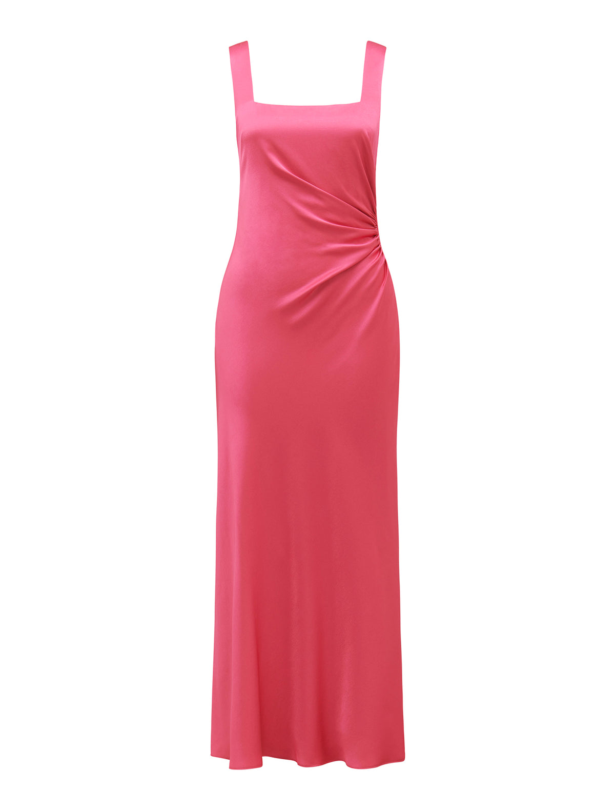 Winnie Square Neck Ruched Midi Dress Raspberry Jelly_mannequin