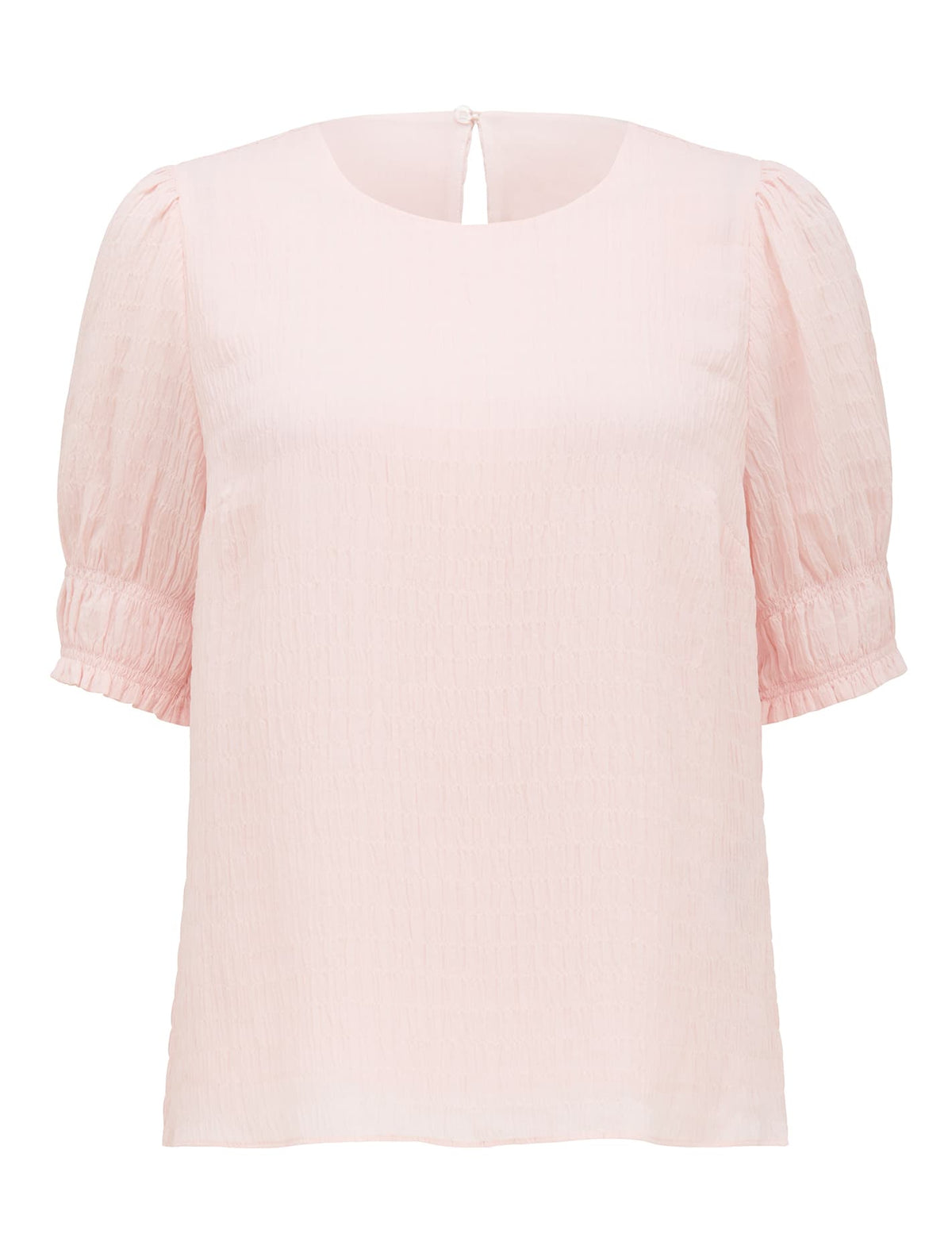 Monti Textured Puff Sleeve Blouse Soft Pink_mannequin