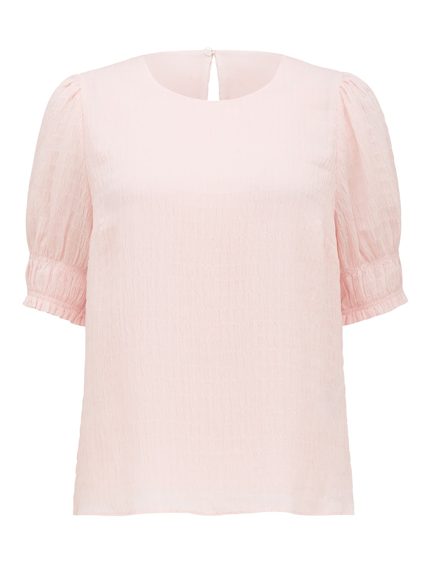 Monti Textured Puff Sleeve Blouse Soft Pink_mannequin