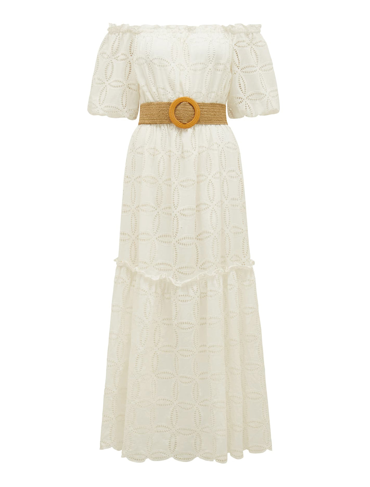 Beth Broderie Off Shoulder Dress Porcelain_mannequin