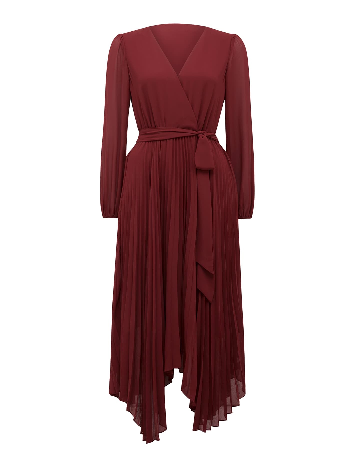 Blaire Petite Pleated Midi Dress Poached Pear_mannequin