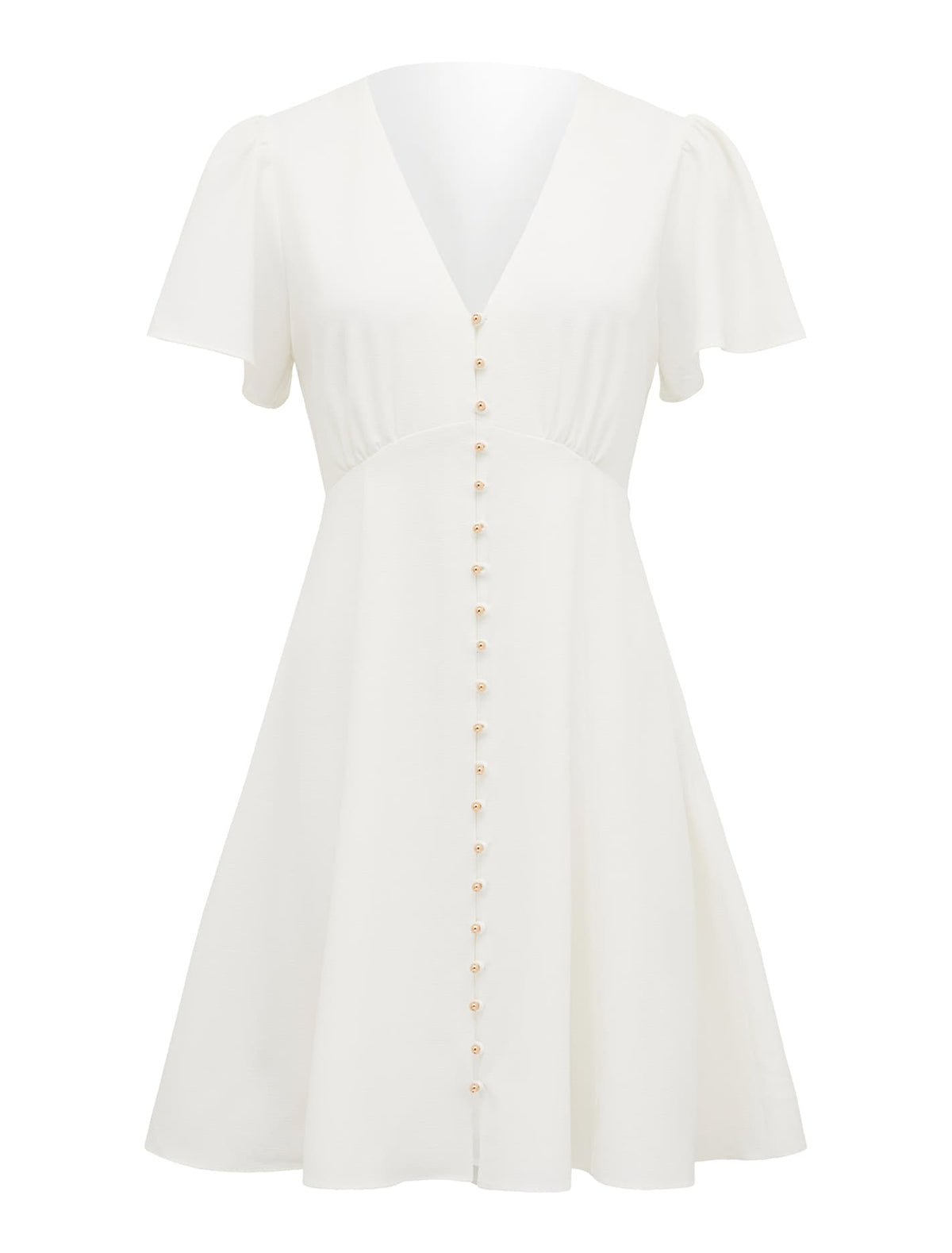 Elodie Flutter Sleeve Dress Cream_mannequin