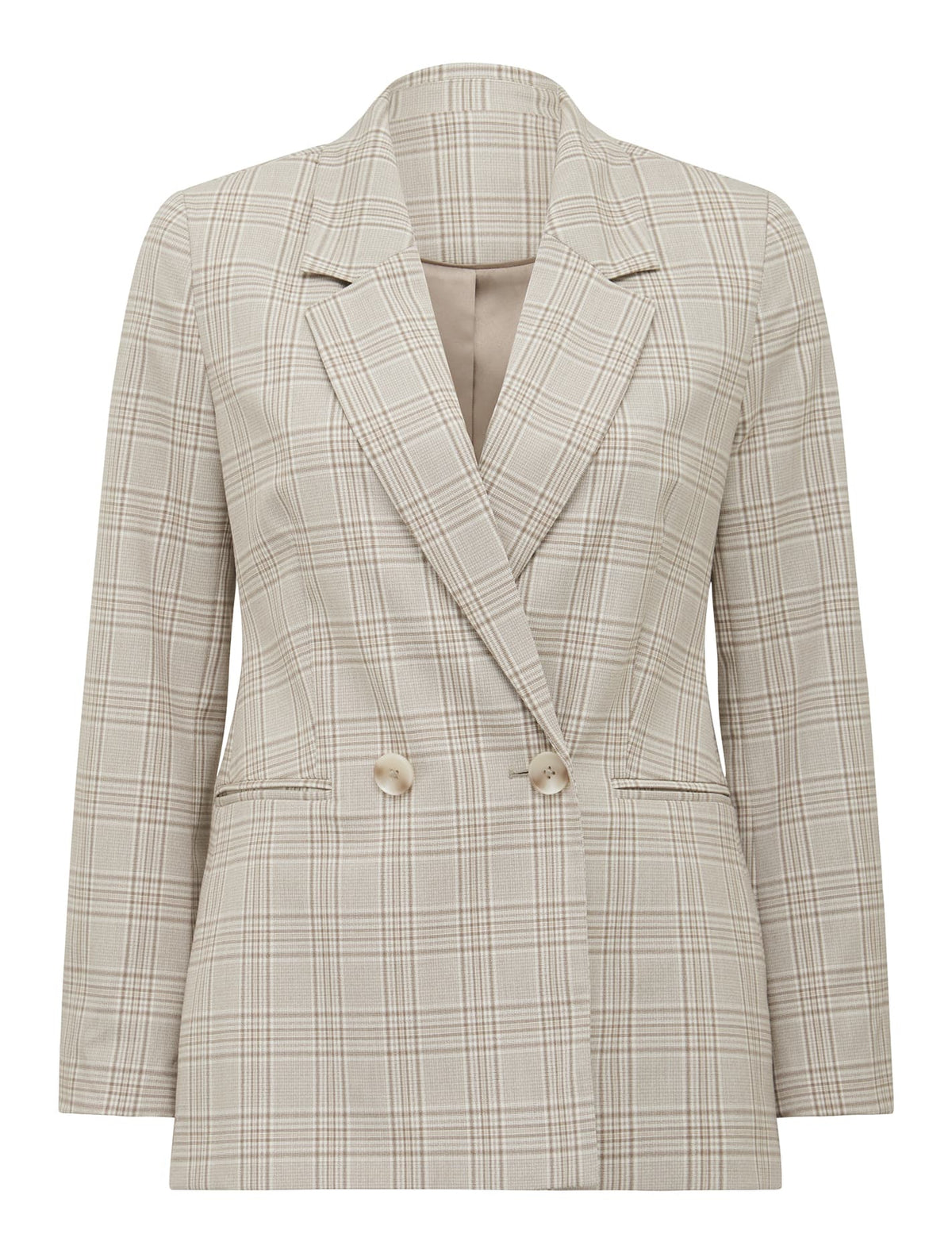 Blair Petite Check Blazer Beige Check Suit_mannequin