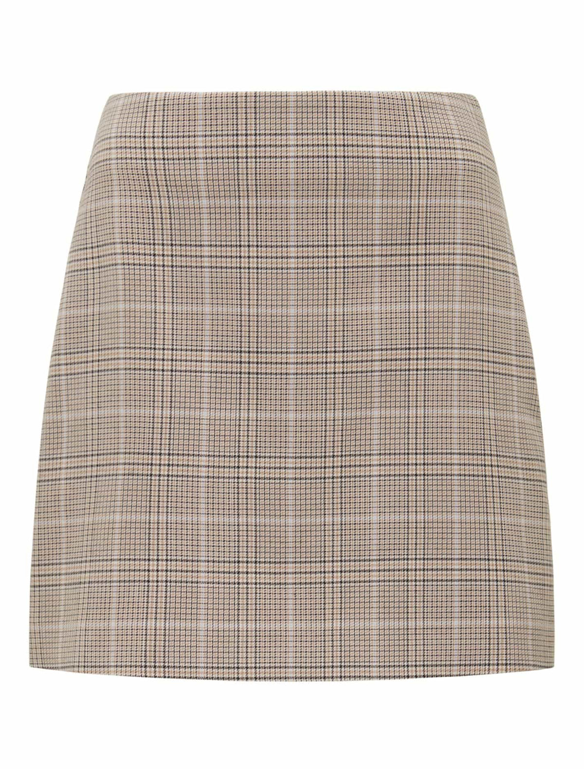 Scarlett Check Mini Skirt Camel/Blue Check Suit_mannequin