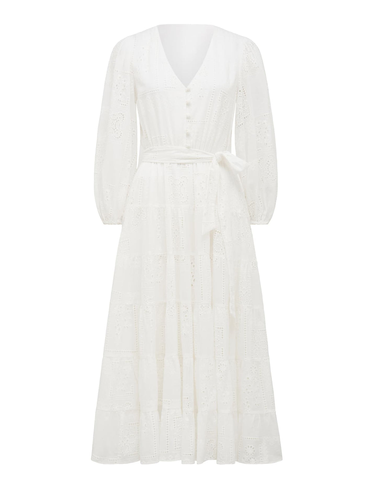 Zelly Paisley Midi Dress Porcelain_mannequin