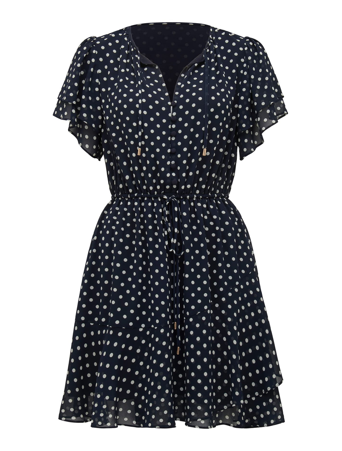 Nahla Neck Tie Mini Canterbury Spot_mannequin