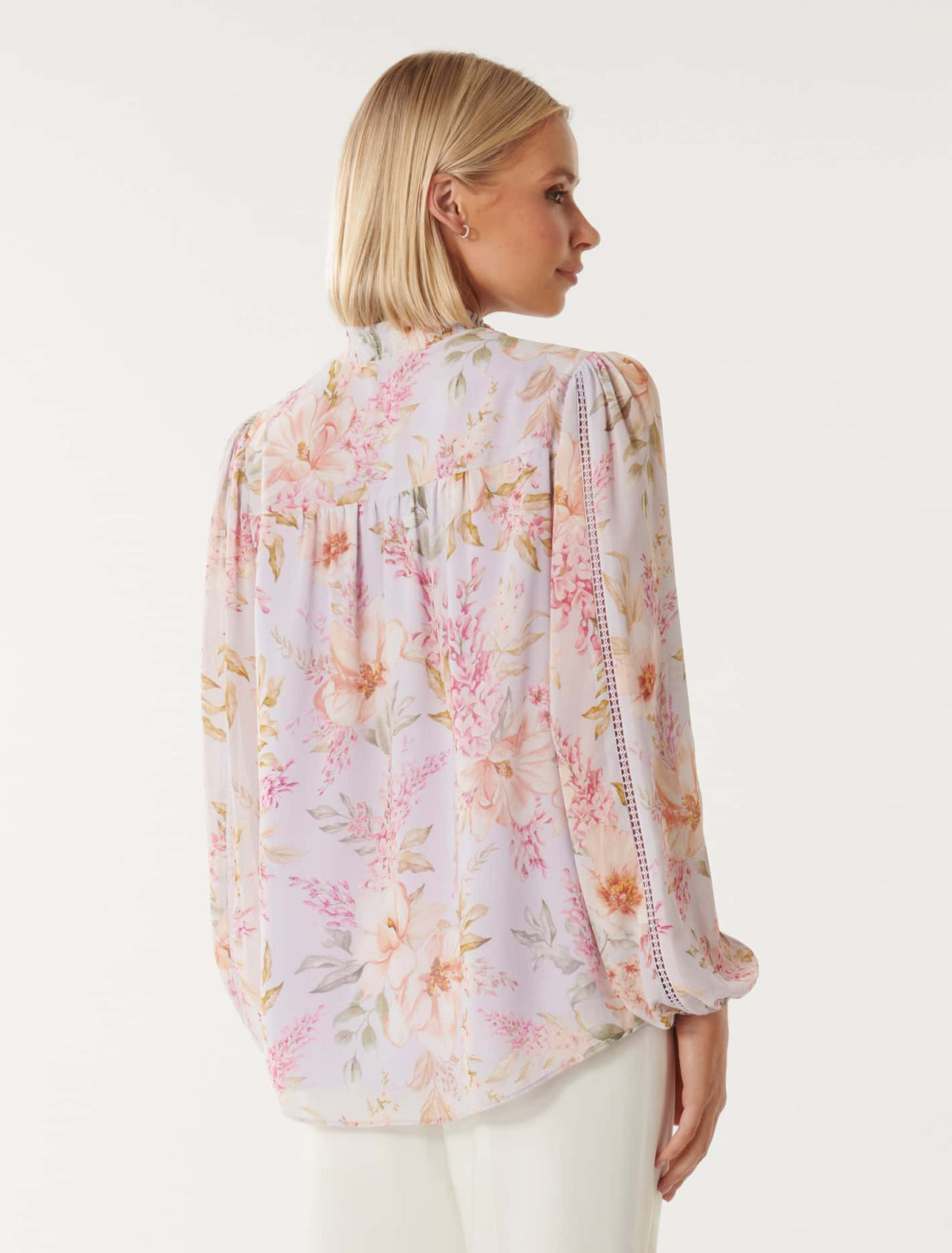 Adele Spliced Essence Blouse Warwick Floral_mannequin