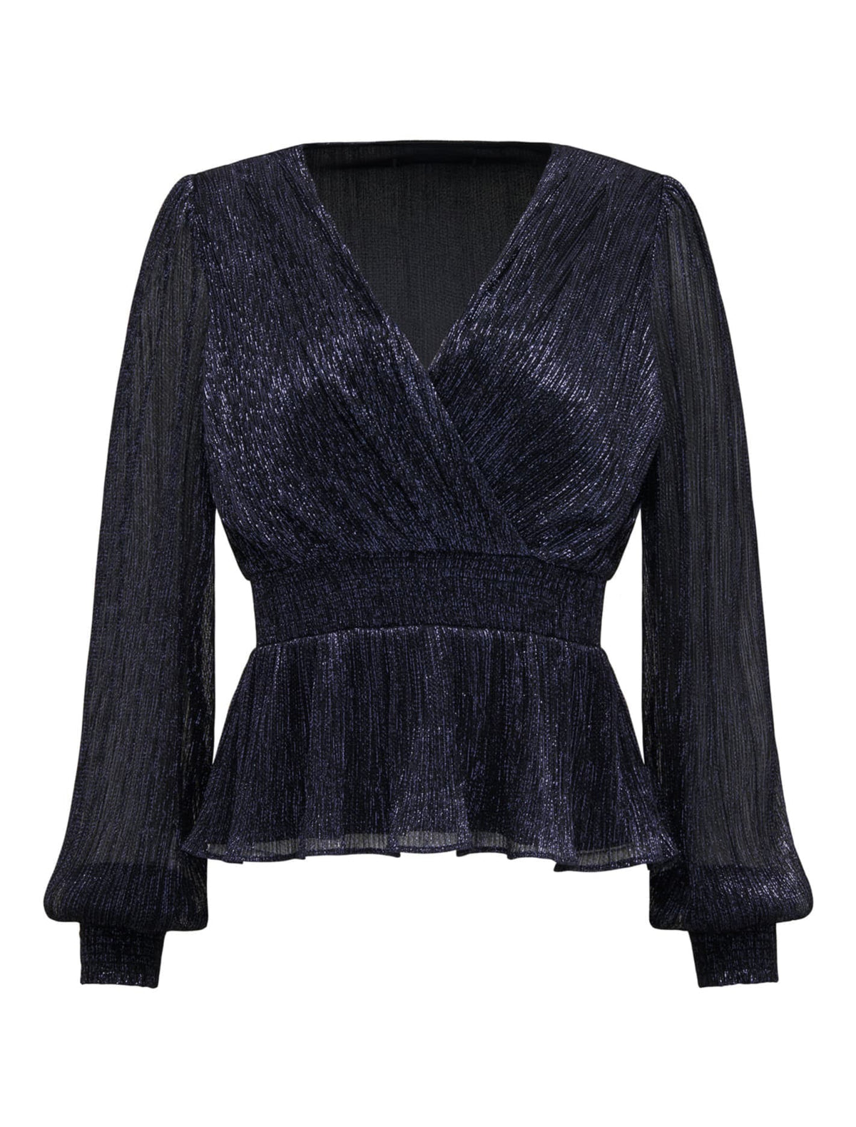 Hailey Plisse Wrap Top Navy_mannequin