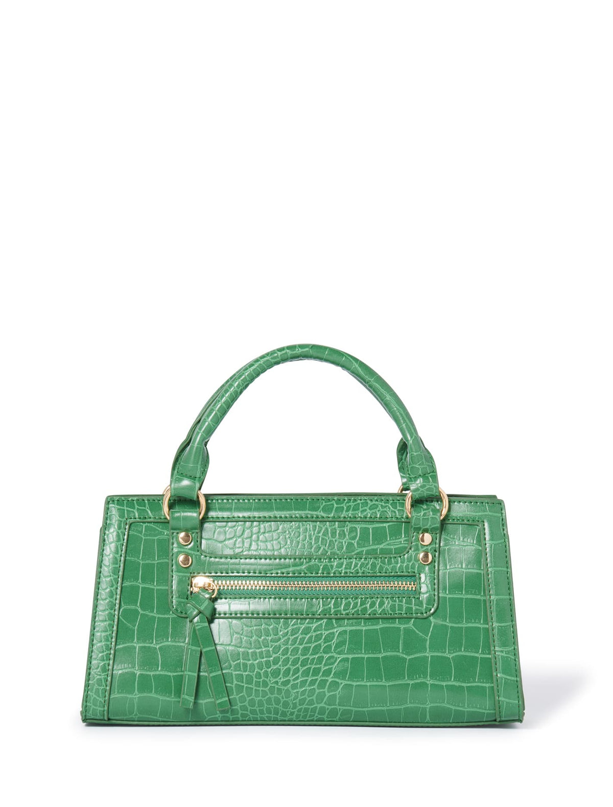 Addison Zip Shoulder Bag Teal Croc_mannequin