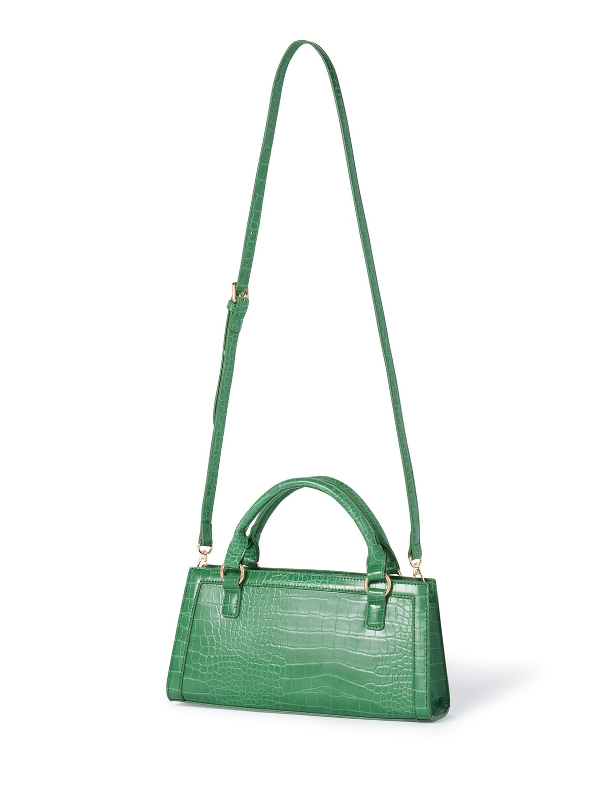 Addison Zip Shoulder Bag Teal Croc_mannequin