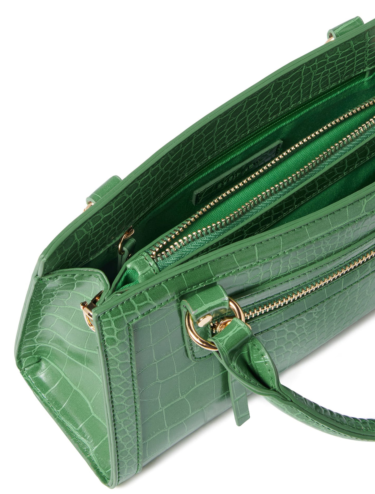 Addison Zip Shoulder Bag Teal Croc_mannequin