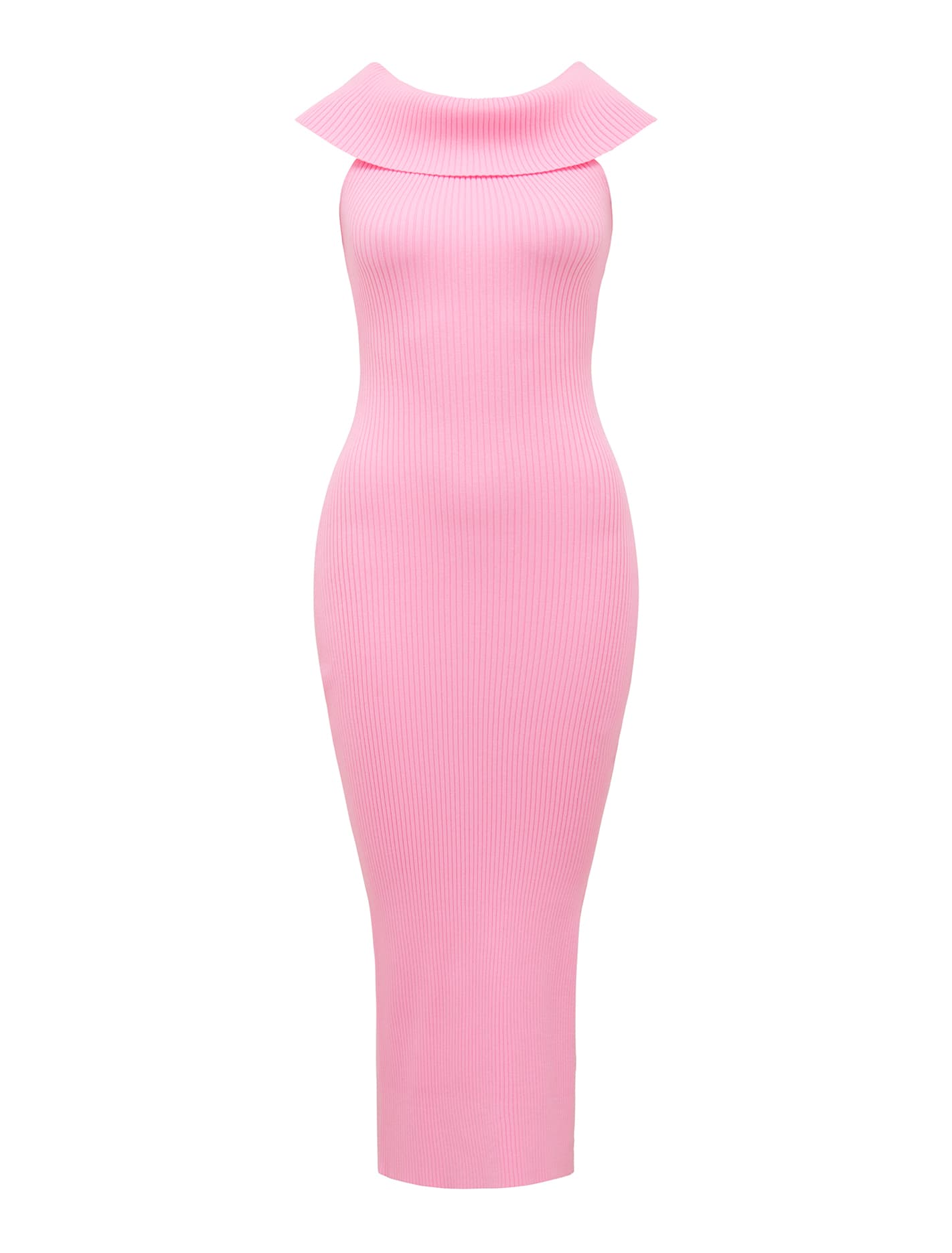 Naomi Bardot Column Knit Dress Carnation Pink_mannequin