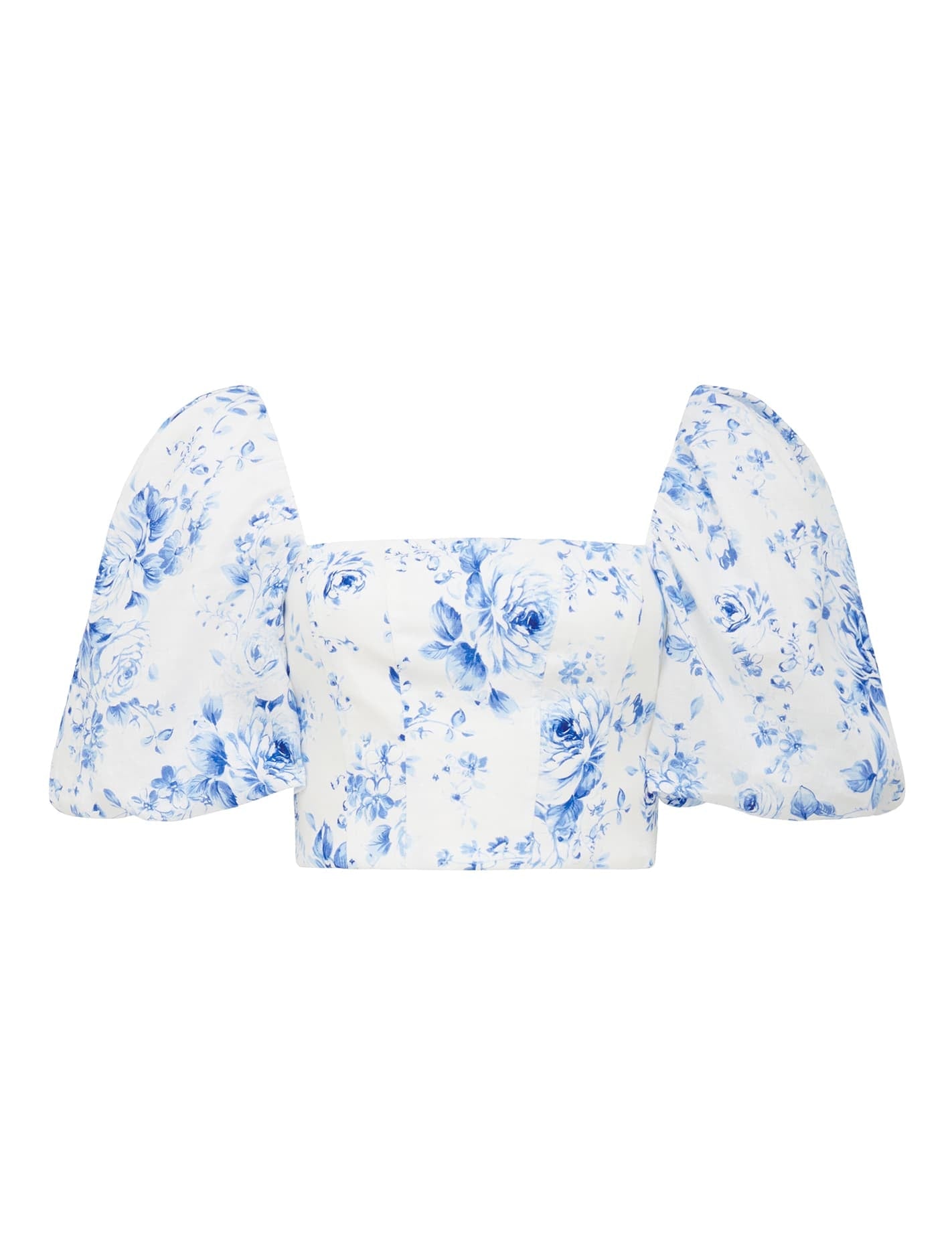 Briar Puff Sleeve Linen Top Blue Victoria_mannequin