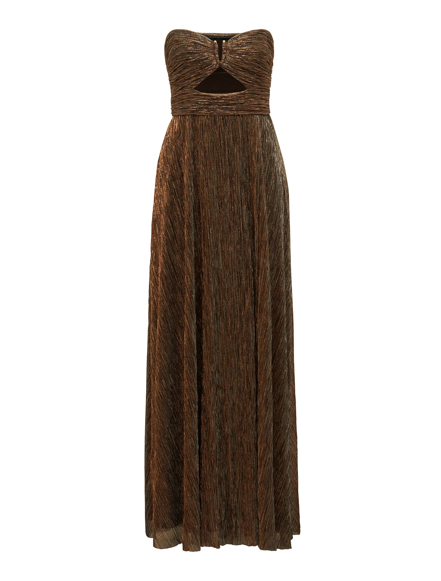 Andy Strapless Plisse Maxi Dress Bronze_mannequin