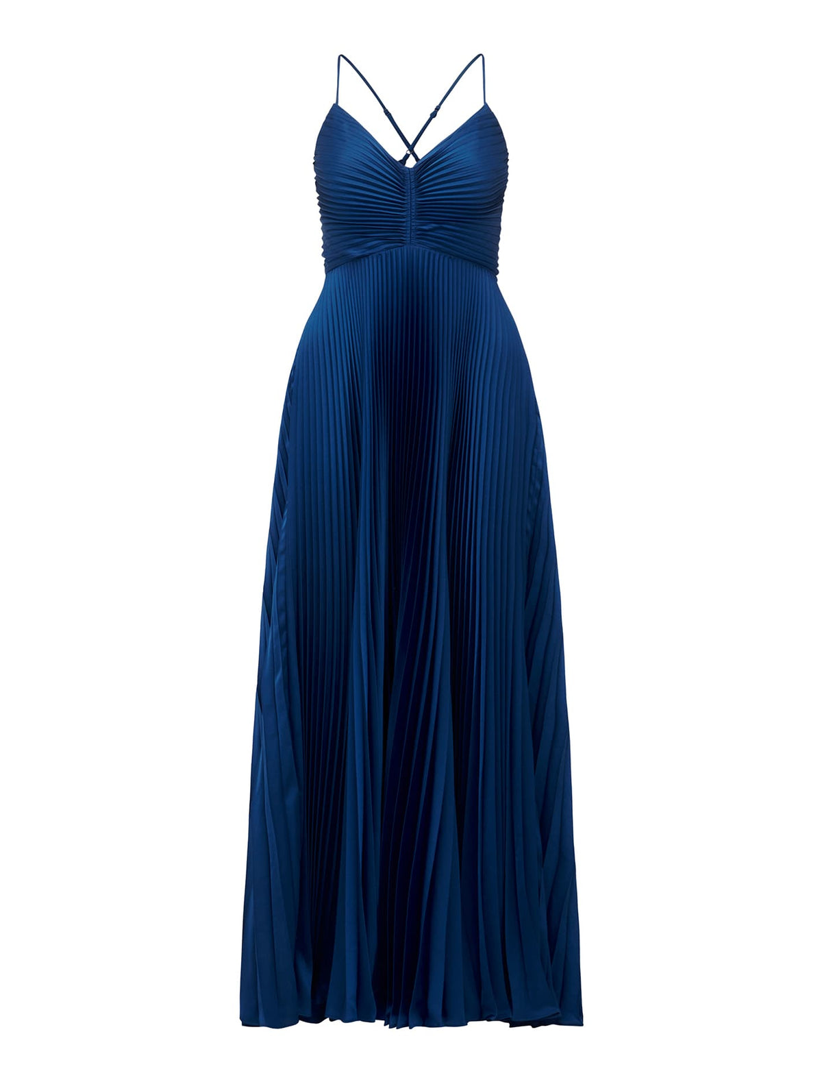 Geri Tie Back Pleated Midi Sapphire Blue_mannequin