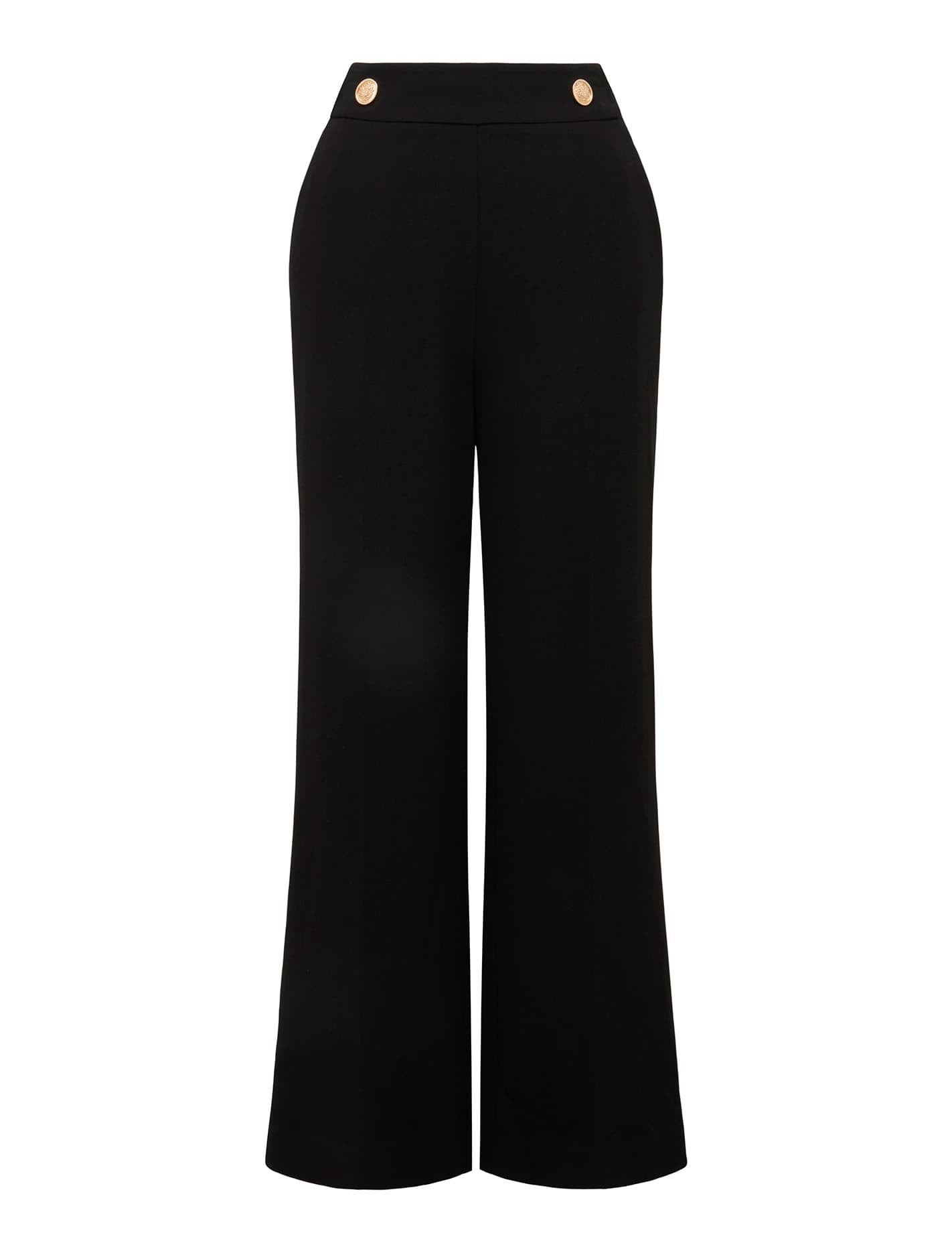 Naomi Petite Button Wide Leg Pant Black_mannequin