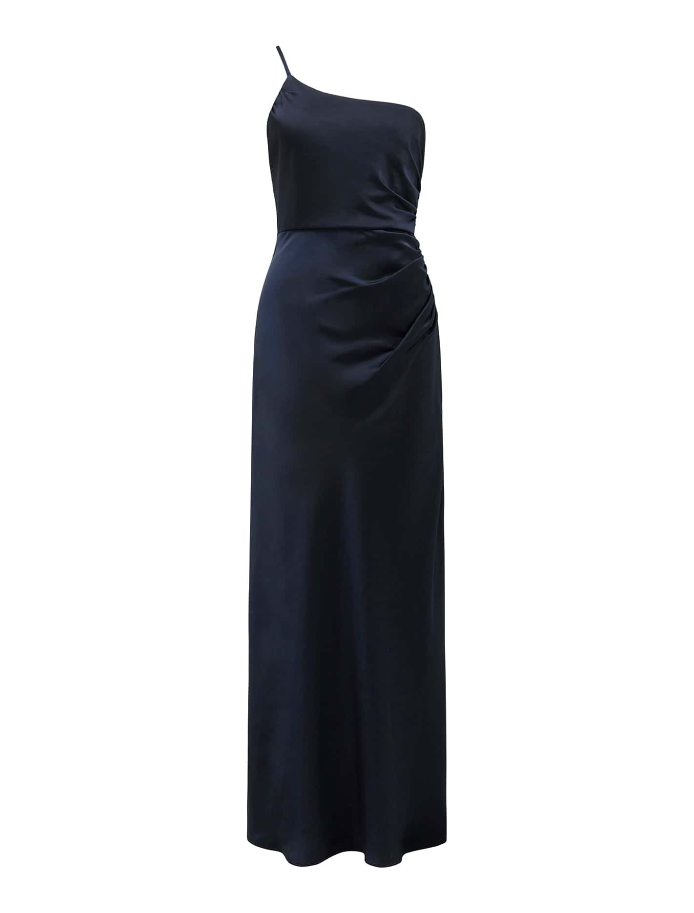Kelly One Shoulder Satin Maxi Navy_mannequin