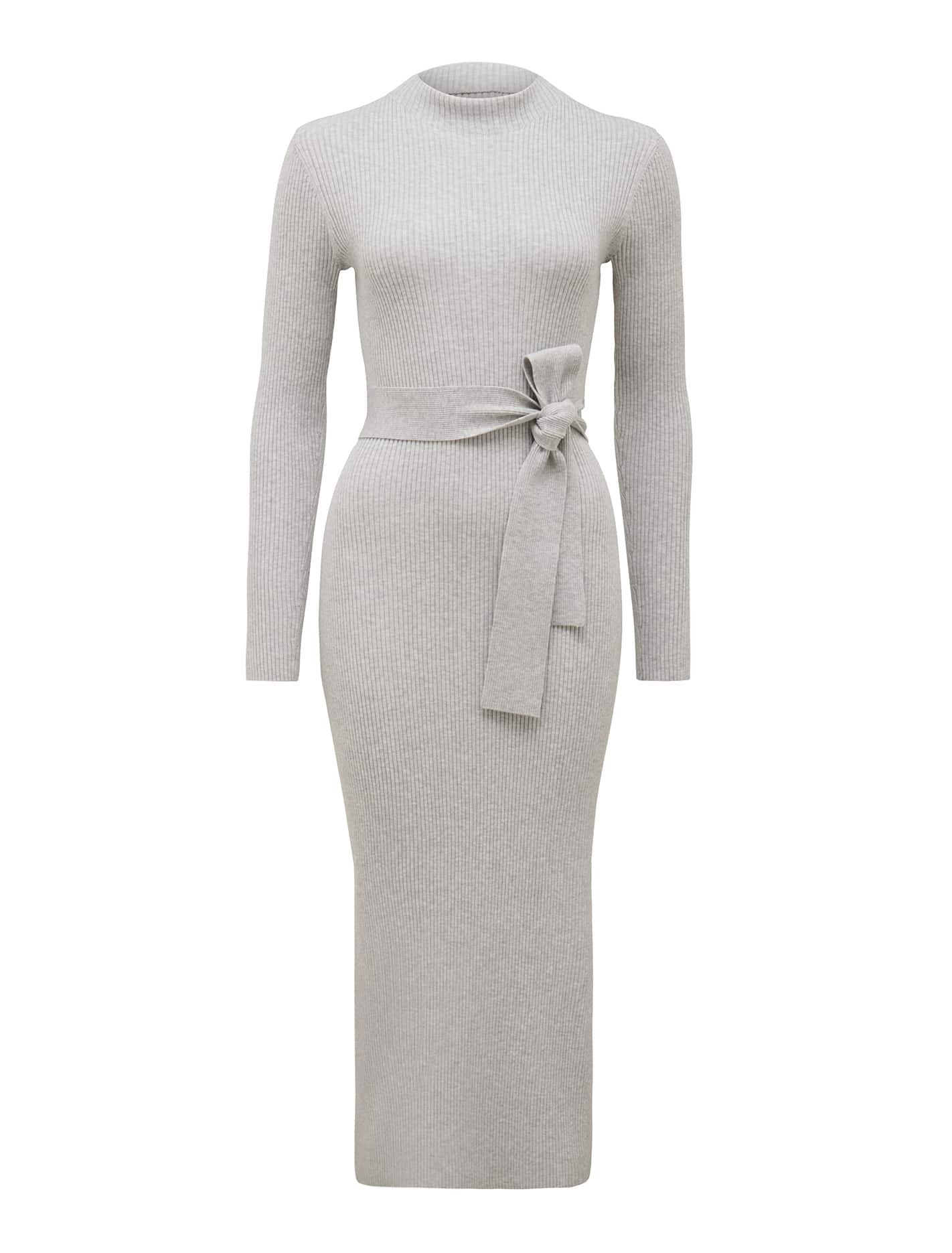 Lily Rib Column Knit Dress Grey_mannequin