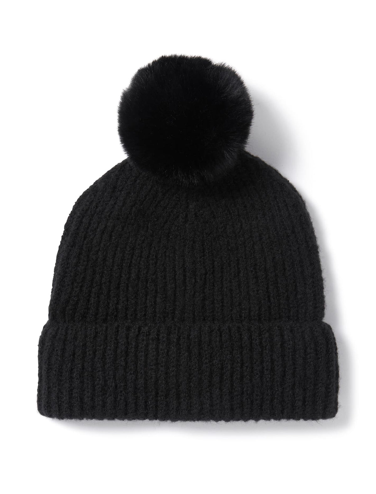 Elle Pom Beanie Black_mannequin