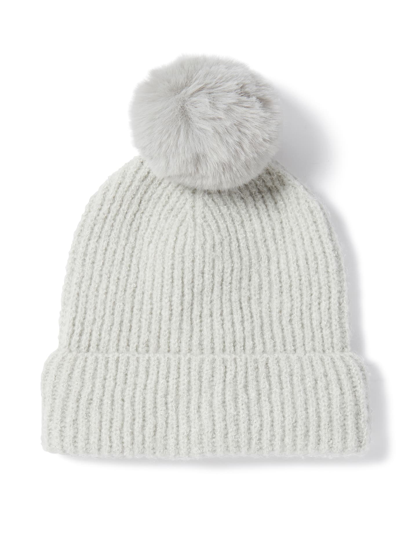 Elle Pom Beanie Grey_mannequin