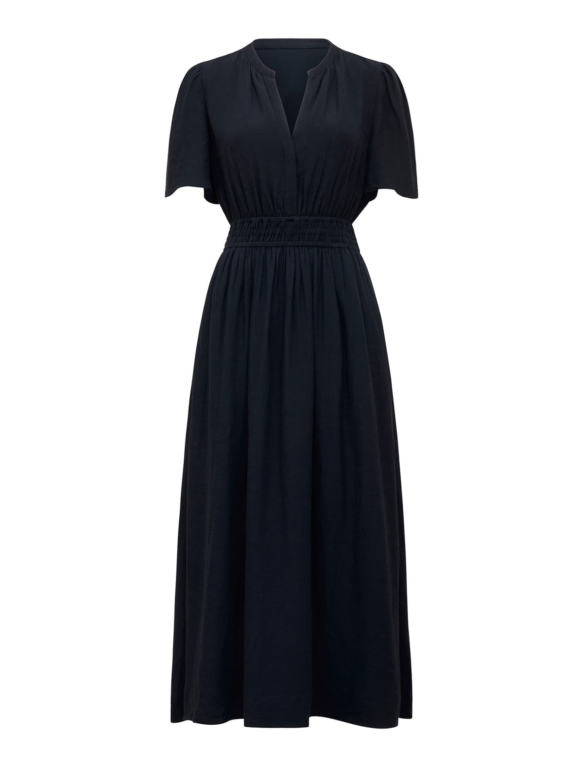 Tessa Elastic Waist Midi Dress Navy_mannequin