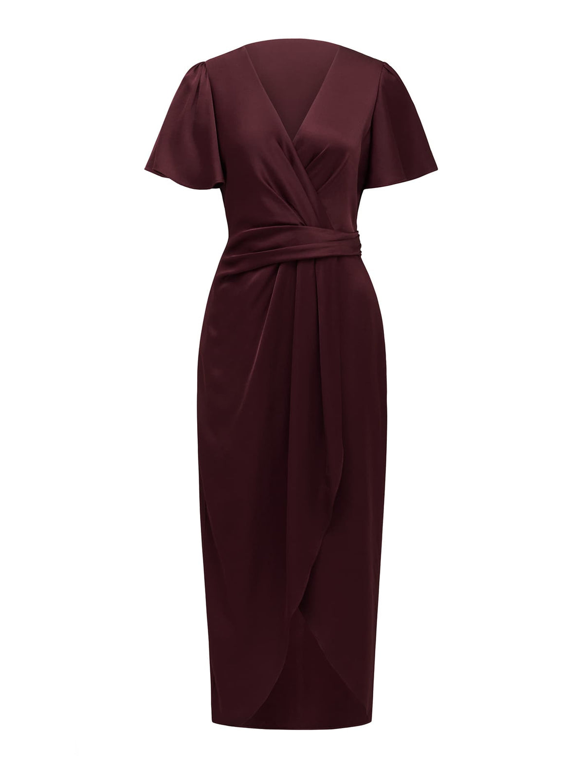Estelle Petite Flutter Sleeve Dress Imperial Port_mannequin