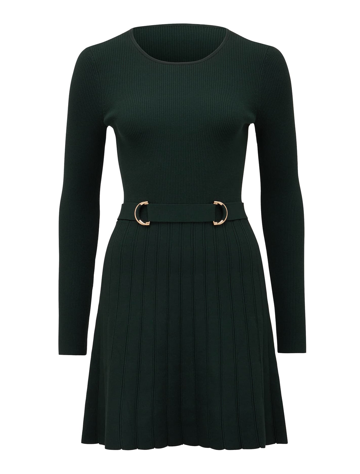 Faye D Ring Mini Knit Dress Seaweed Green_mannequin