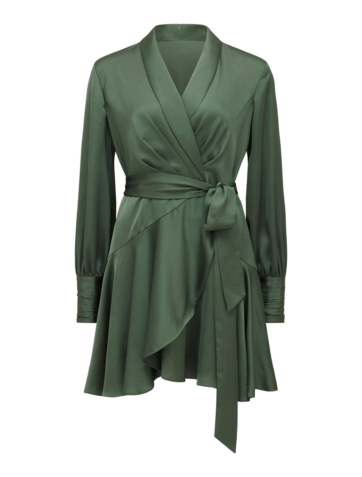 Skyler Satin Mini Dress Dark Forest_mannequin