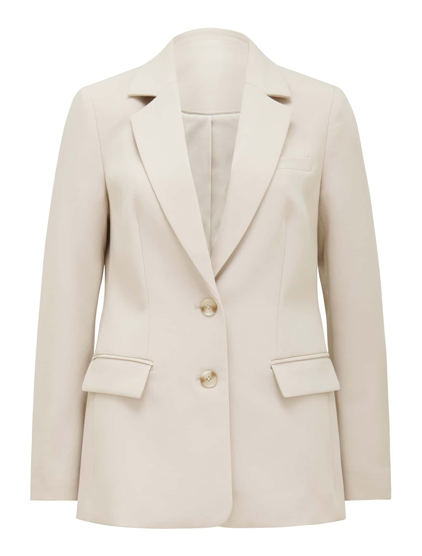 Tessa Petite Two Button Blazer Taupe Suit_mannequin